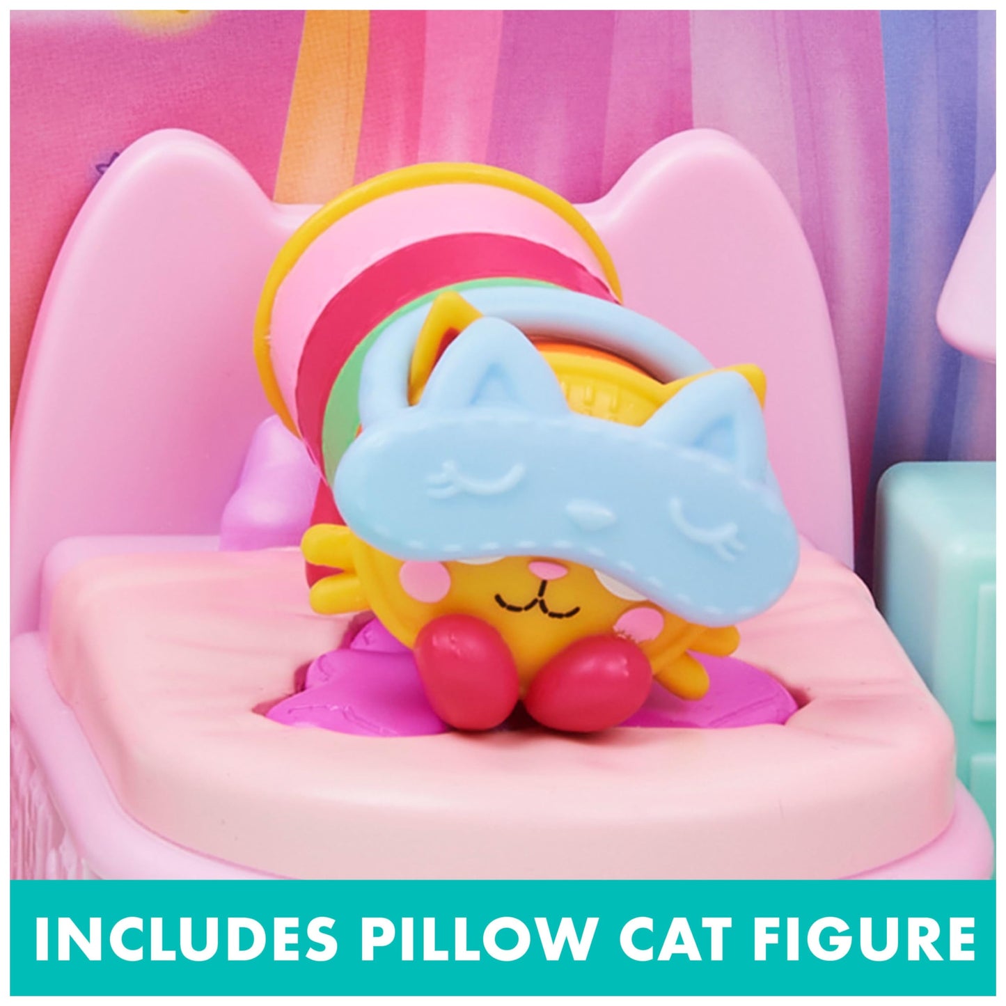 Gabby’s Dollhouse Sweet Dreams Bedroom – Pillow Cat Figure & Accessories | DreamWorks Gabby’s Dollhouse