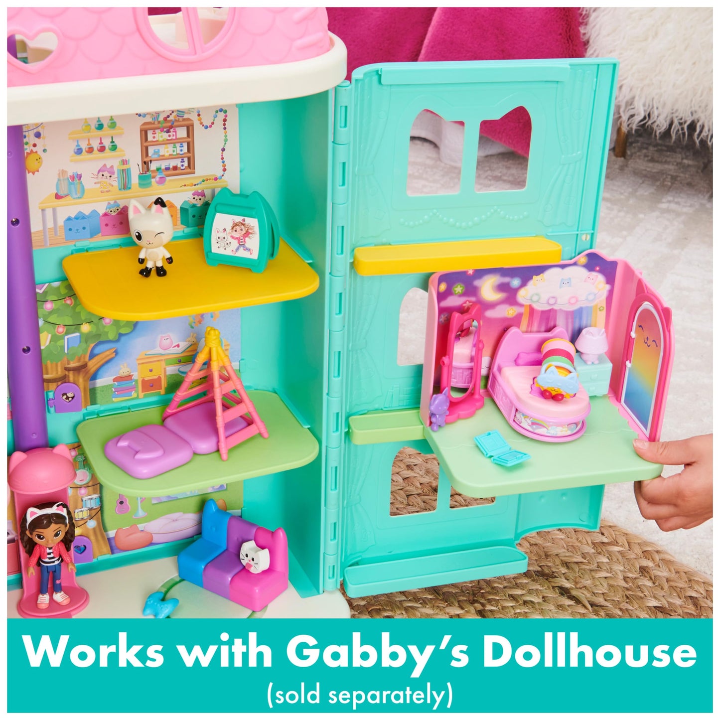 Gabby’s Dollhouse Sweet Dreams Bedroom – Pillow Cat Figure & Accessories | DreamWorks Gabby’s Dollhouse