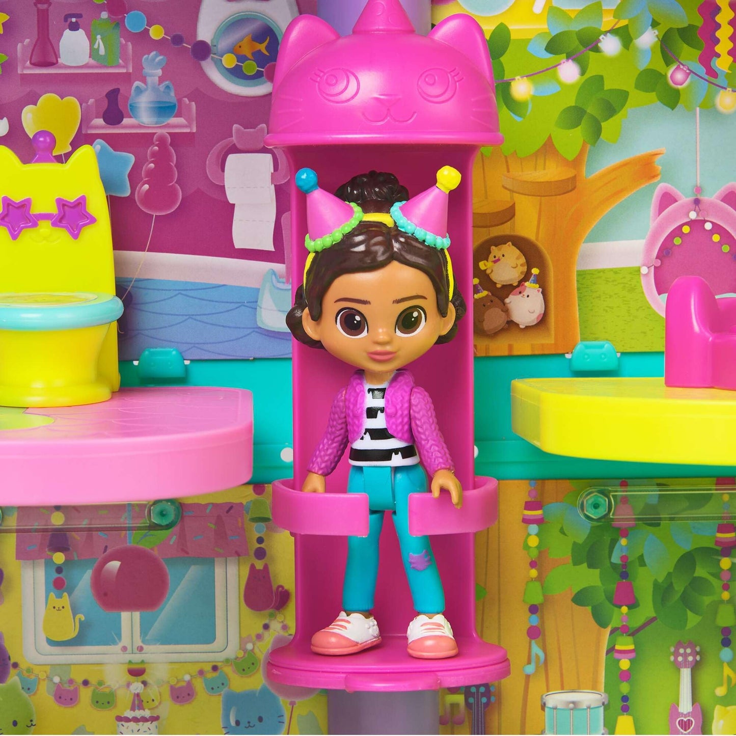 Gabby’s Celebration Dollhouse — 25-Inch Rainbow Playset with Gabby Girl Figure, 6 Rooms & 10 Sounds