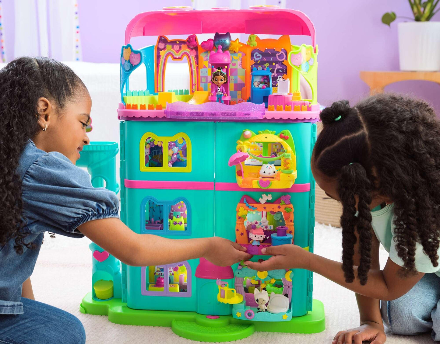 Gabby’s Celebration Dollhouse — 25-Inch Rainbow Playset with Gabby Girl Figure, 6 Rooms & 10 Sounds