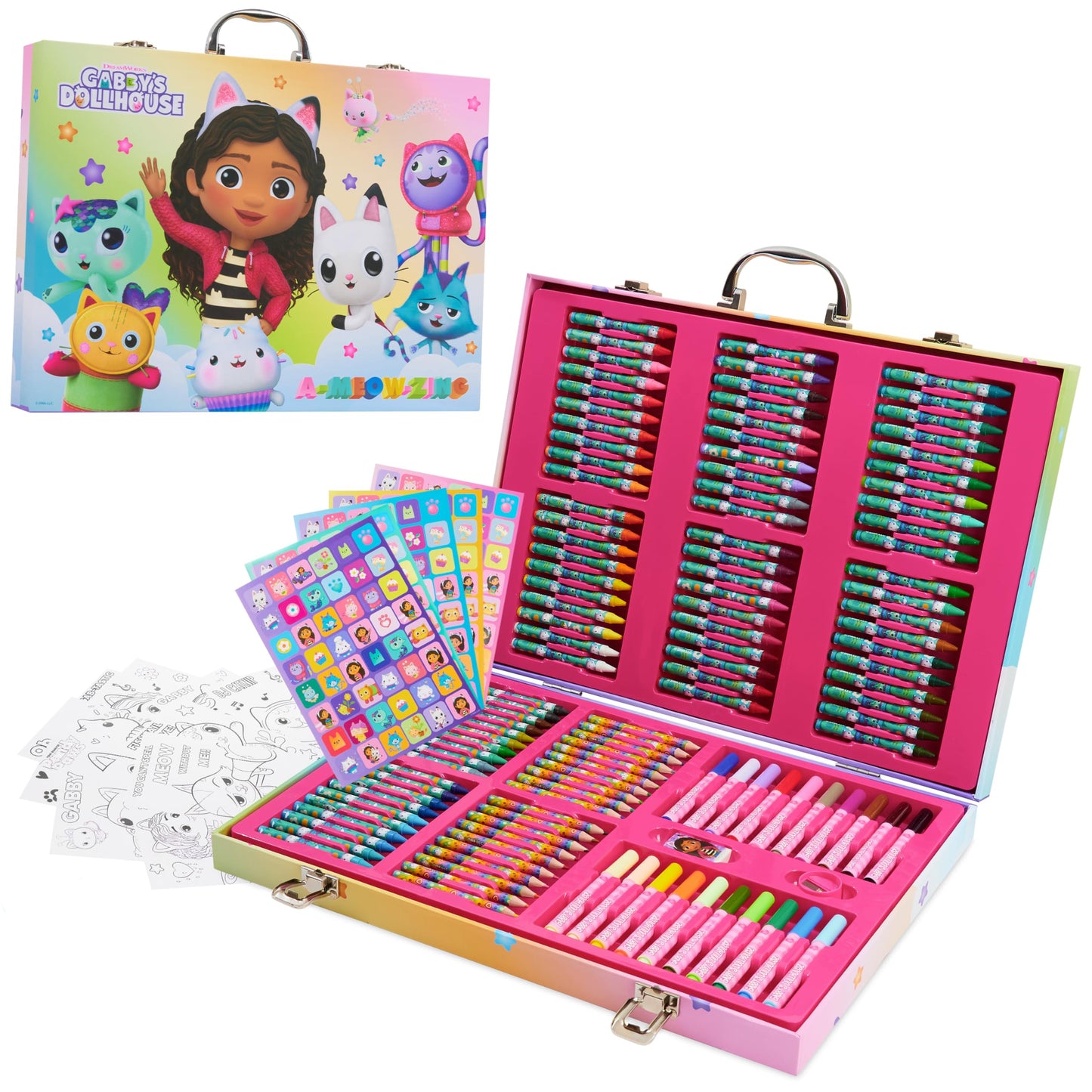 Gabby's Dollhouse Kids Art Set – Multicolor Drawing Kit with Travel Case