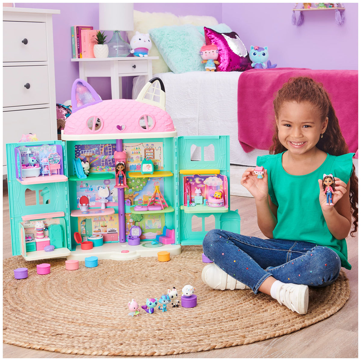 DREAMWORKS Gabby’s Dollhouse Deluxe Figure Gift Set – 7 Figures + Dollhouse Delivery