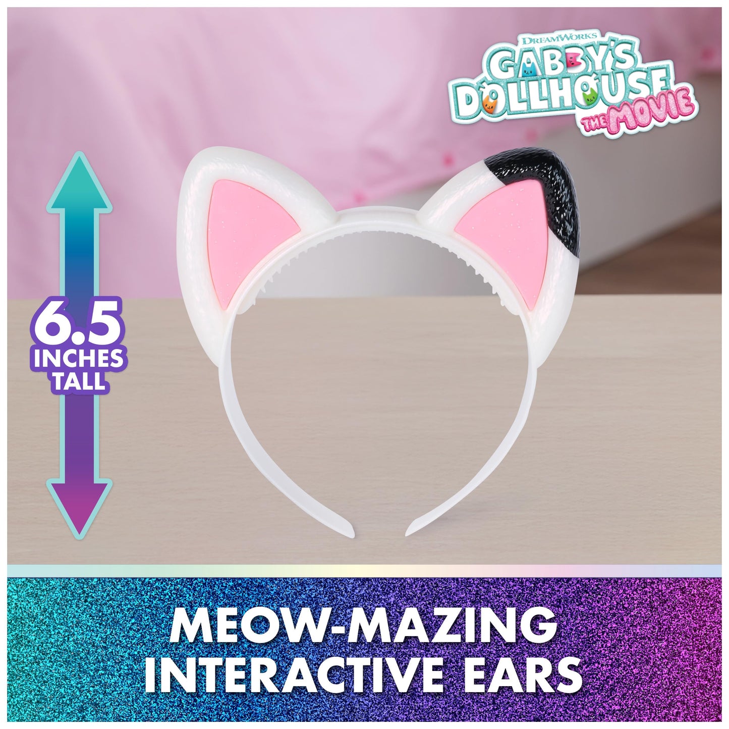 DreamWorks Gabby's Dollhouse Meow-Mazing Interactive Ears Headband – Lights, Sounds & 3 Modes of Play