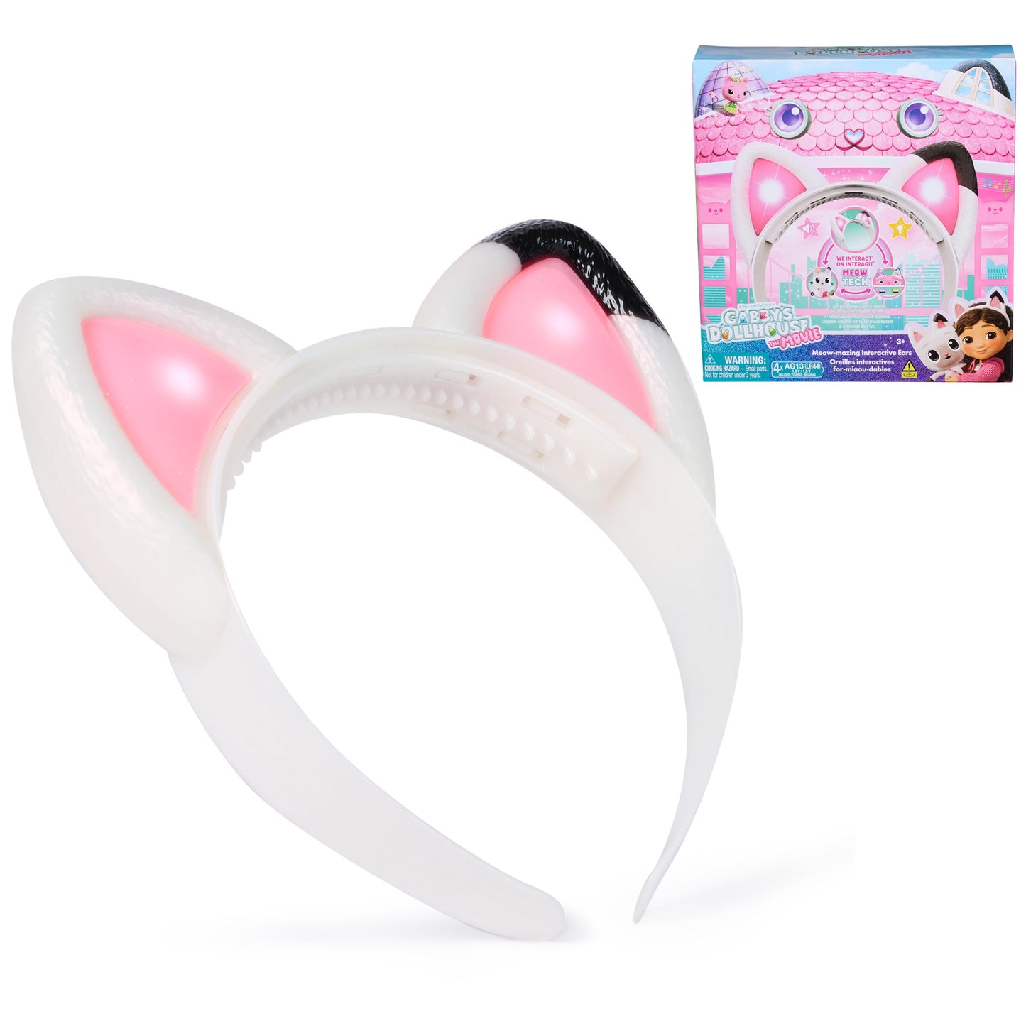 DreamWorks Gabby's Dollhouse Meow-Mazing Interactive Ears Headband – Lights, Sounds & 3 Modes of Play