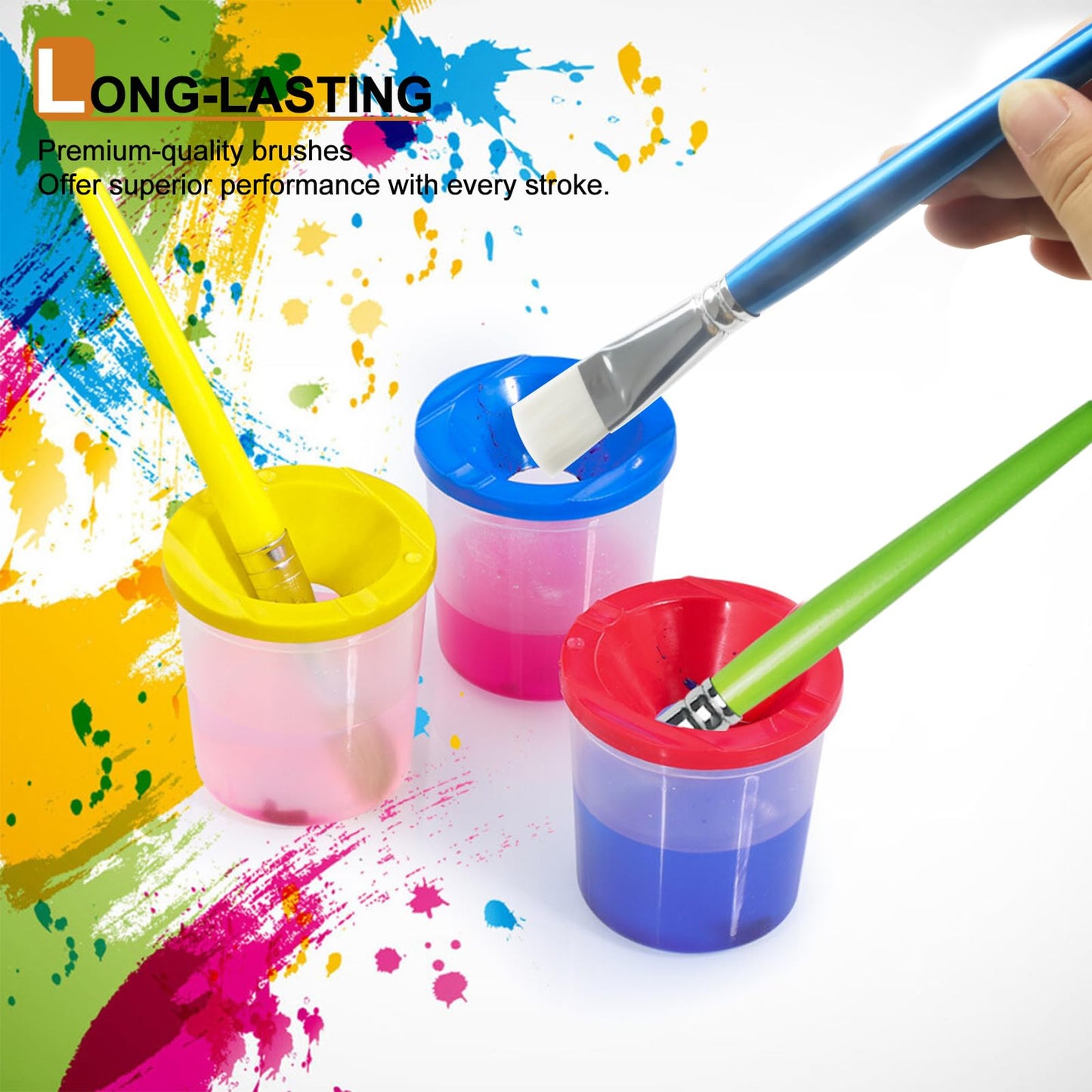 GACDR Bulk Paint Brushes for Kids – 36-Piece Set with Short Wooden Handles