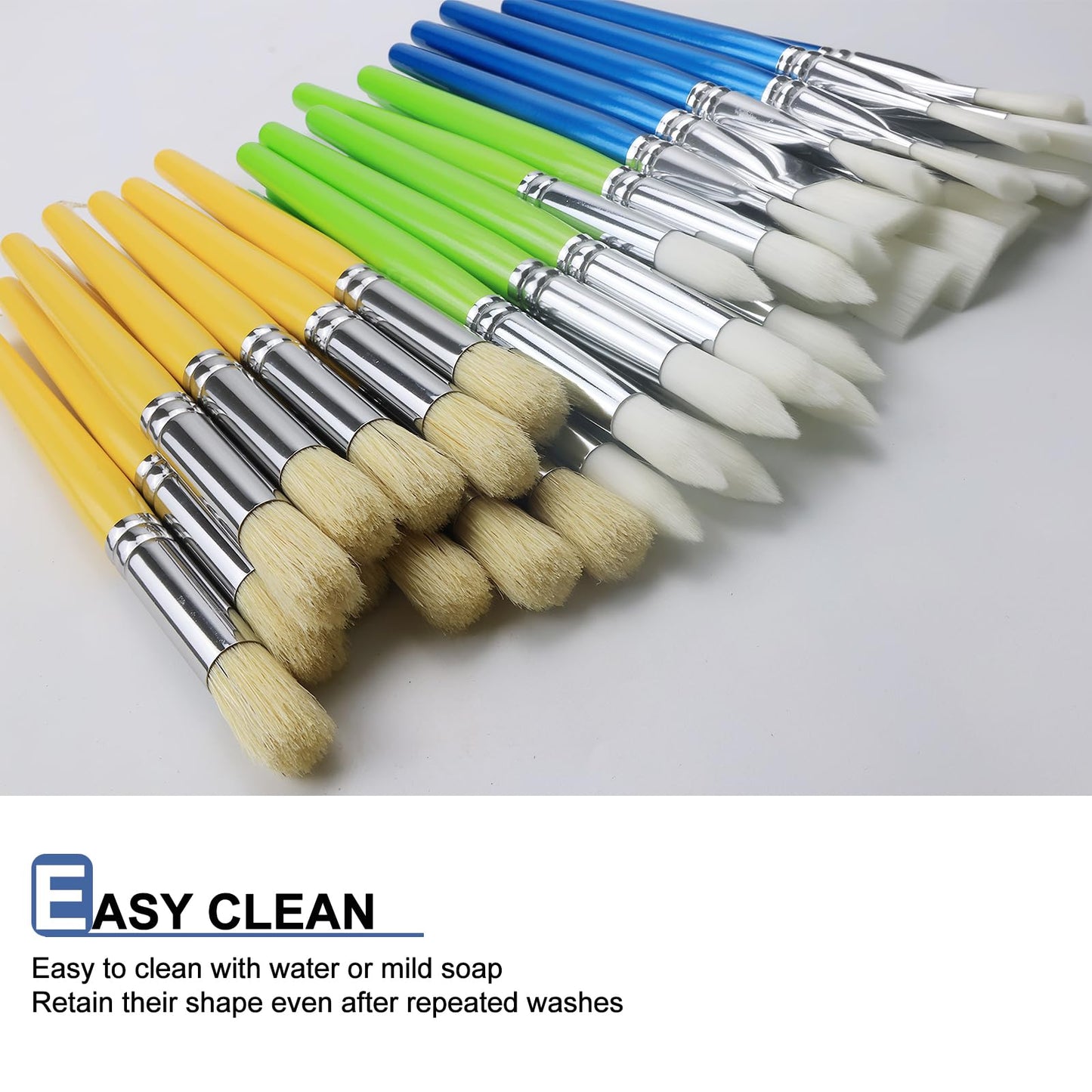 GACDR Bulk Paint Brushes for Kids – 36-Piece Set with Short Wooden Handles