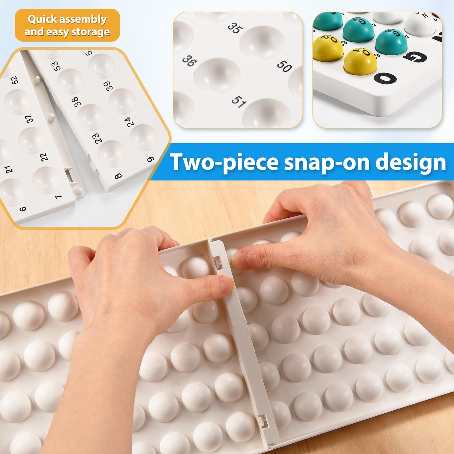 GADFISH Bingo Game Set for Large Groups - 0.78-Inch Balls, Steel Cage, 30 Cards