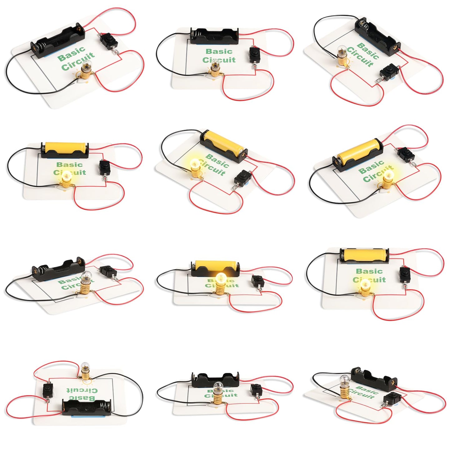 GadgetGlee 12-Pack Electric Circuit Kit for Kids 8-12 | Classroom STEM Projects