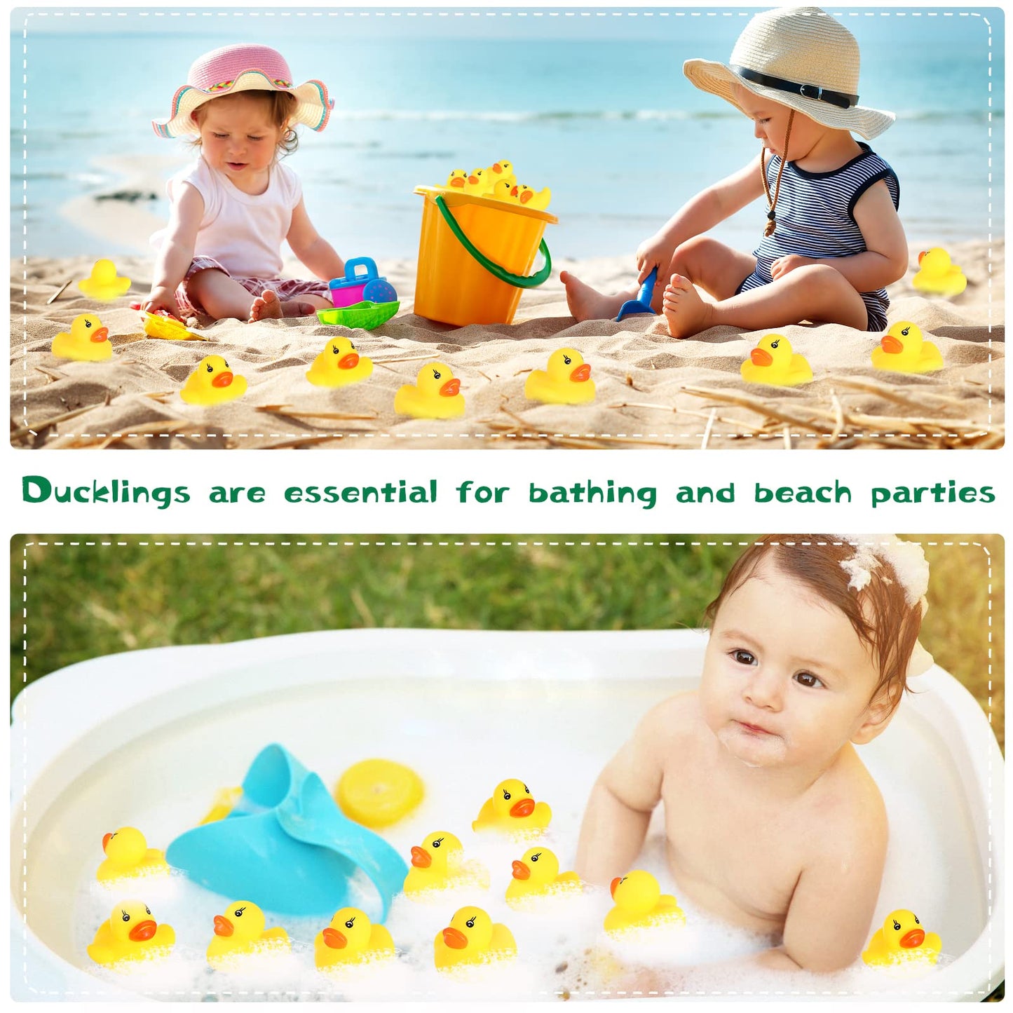 GADIEDIE Rubber Duck 50-Pack: Mini Bath Toys for Baby, Parties, and More