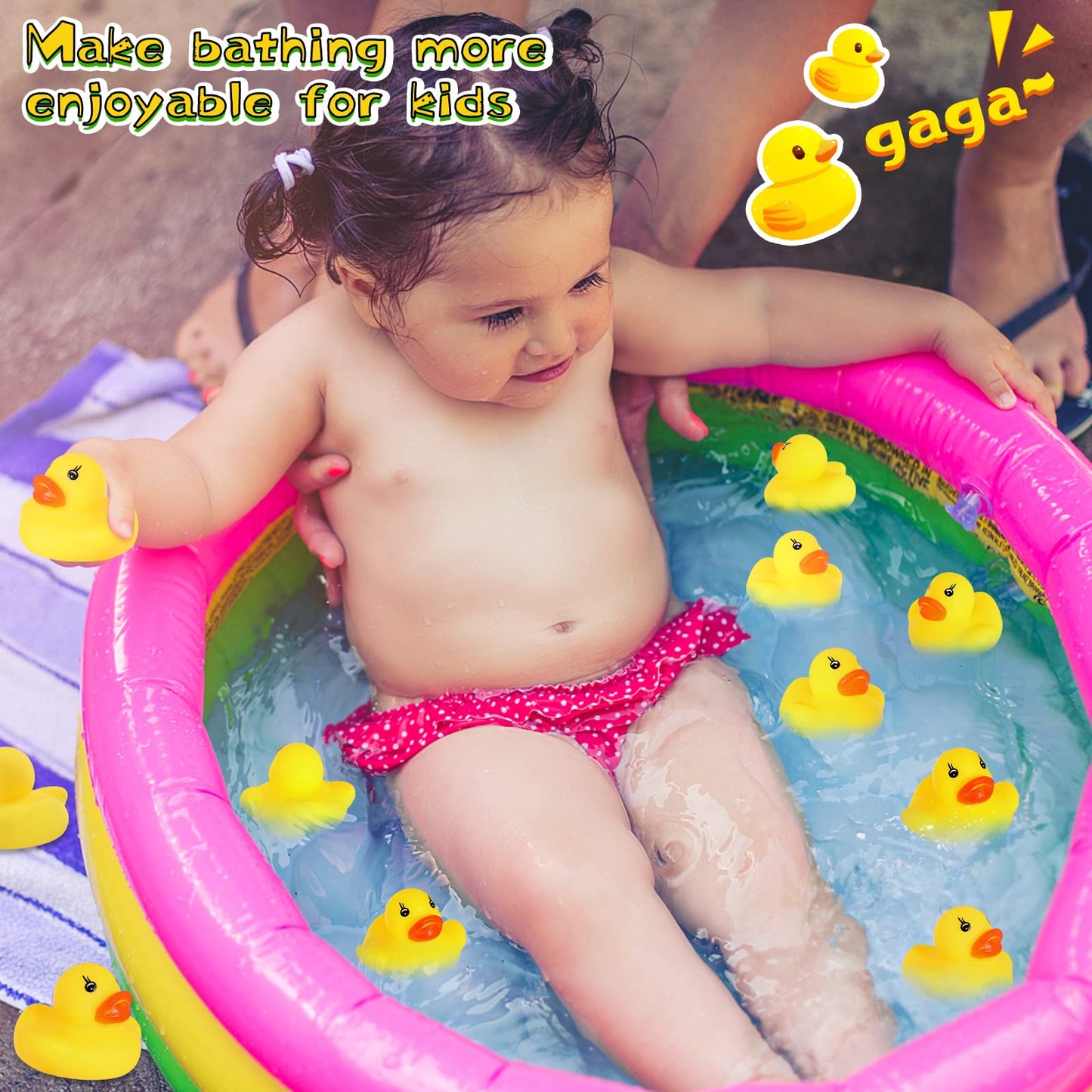 GADIEDIE Rubber Duck 50-Pack: Mini Bath Toys for Baby, Parties, and More