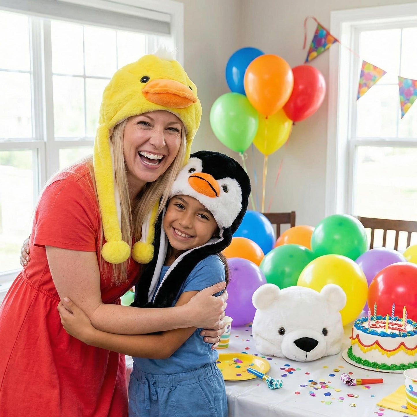 GADMEXILY Penguin Plush Hat – Cozy One-Size Animal Cap for Halloween & Christmas
