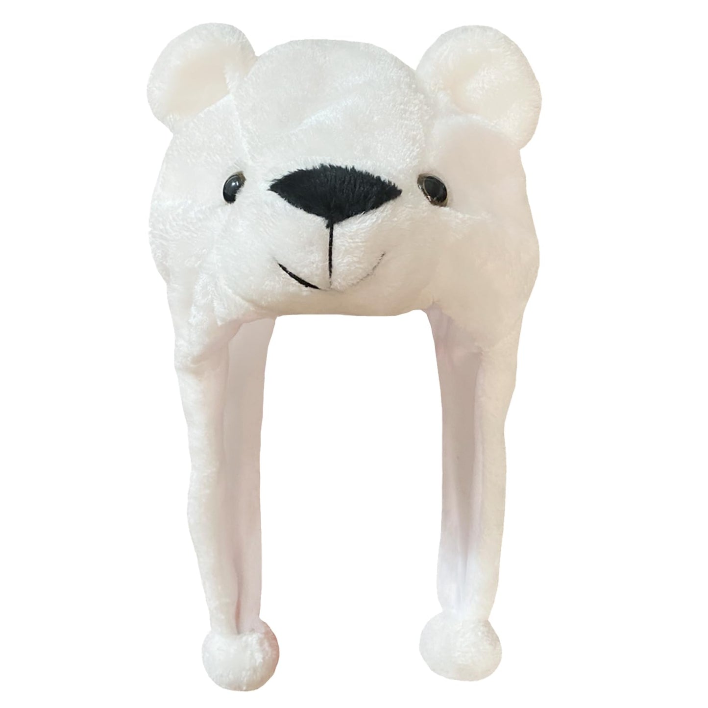 GADMEXILY Plush Bear Hat – Cozy White Bear, One Size for Kids & Adults