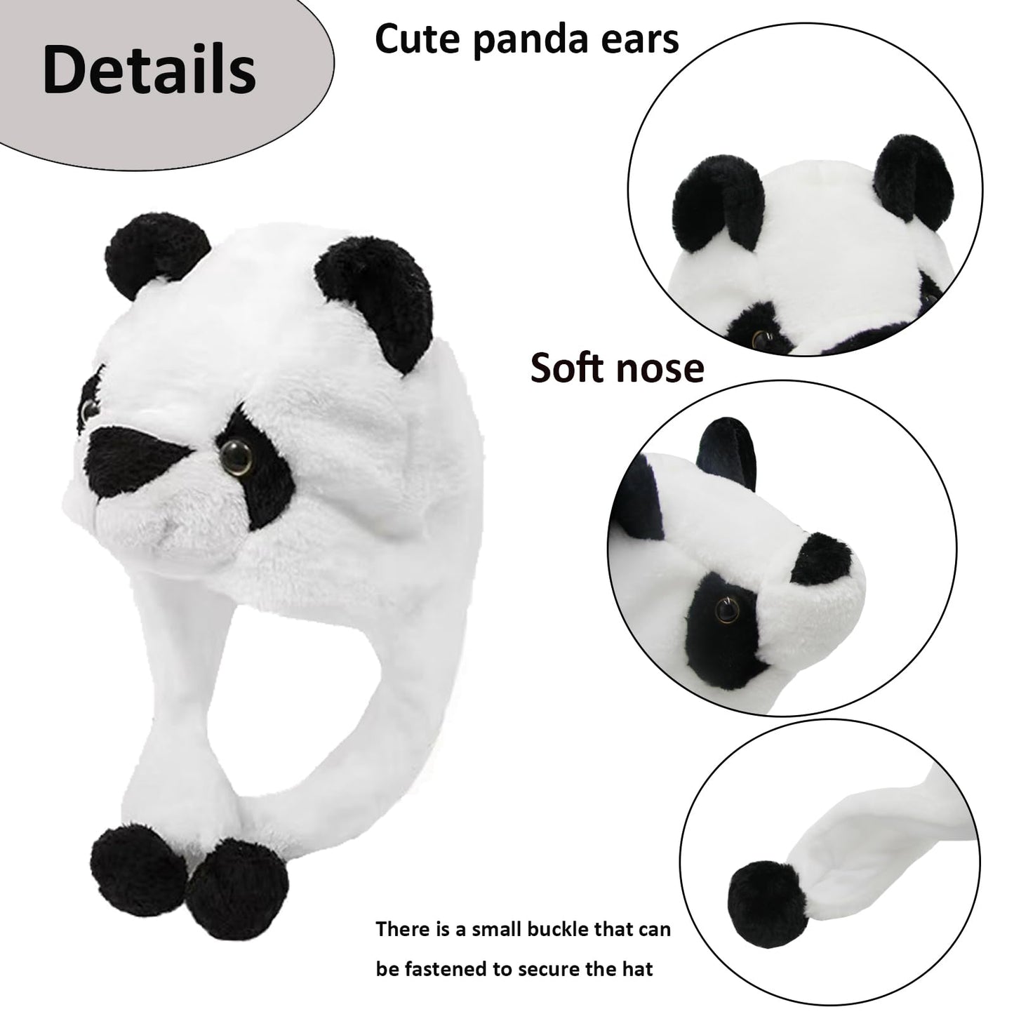 GADMEXILY Plush Panda Hat – Cozy Animal Beanie for Kids & Adults