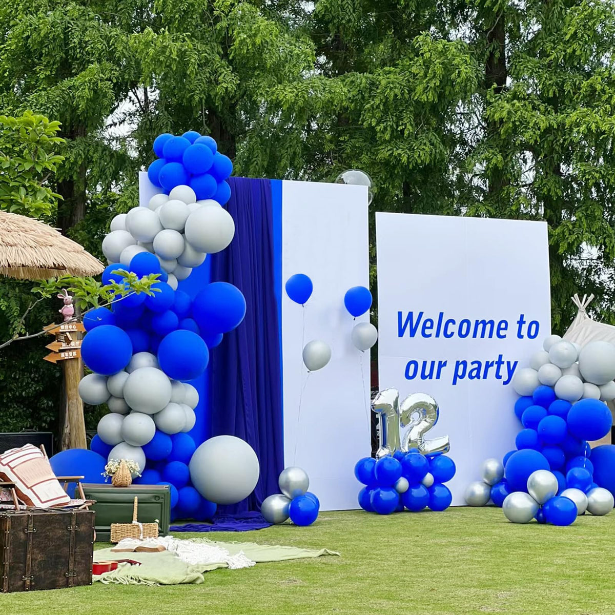 GaesQae 154pcs Royal Blue Balloon Garland Arch Kit — 5/10/12/18in for Parties & Events