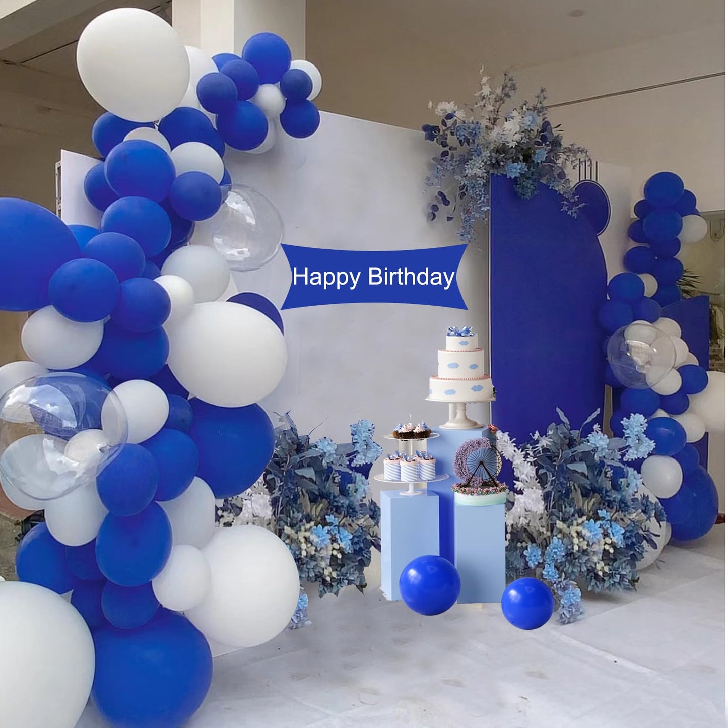 GaesQae 154pcs Royal Blue Balloon Garland Arch Kit — 5/10/12/18in for Parties & Events