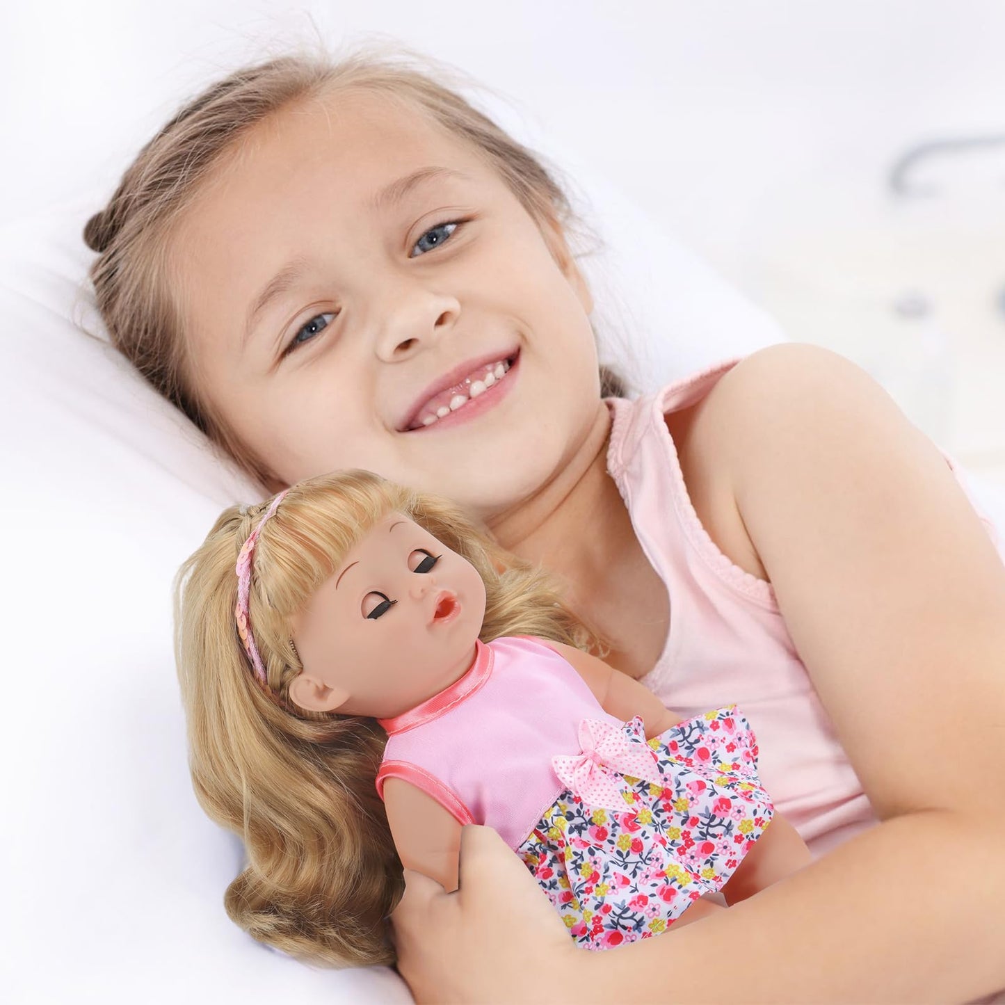GAGAKU 12-Inch Baby Doll with Hair — Realistic Eyes & Accessory Playset for Ages 3-6