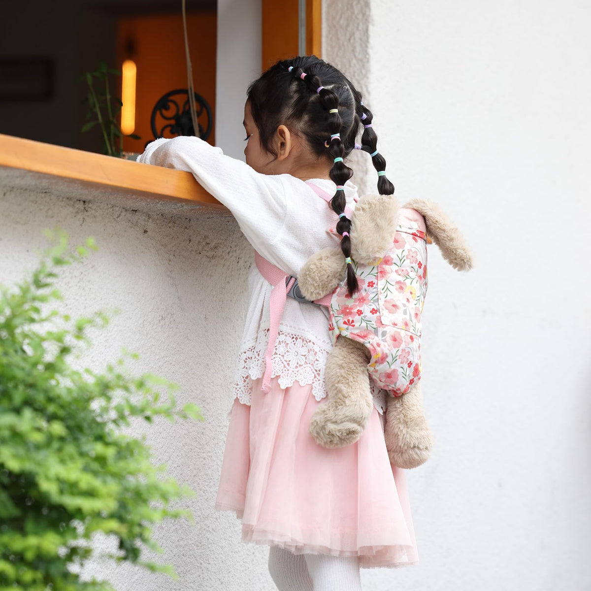 GAGAKU Baby Doll Carrier – Pink Rose of Sharon, Adjustable & Safe Doll Carrier