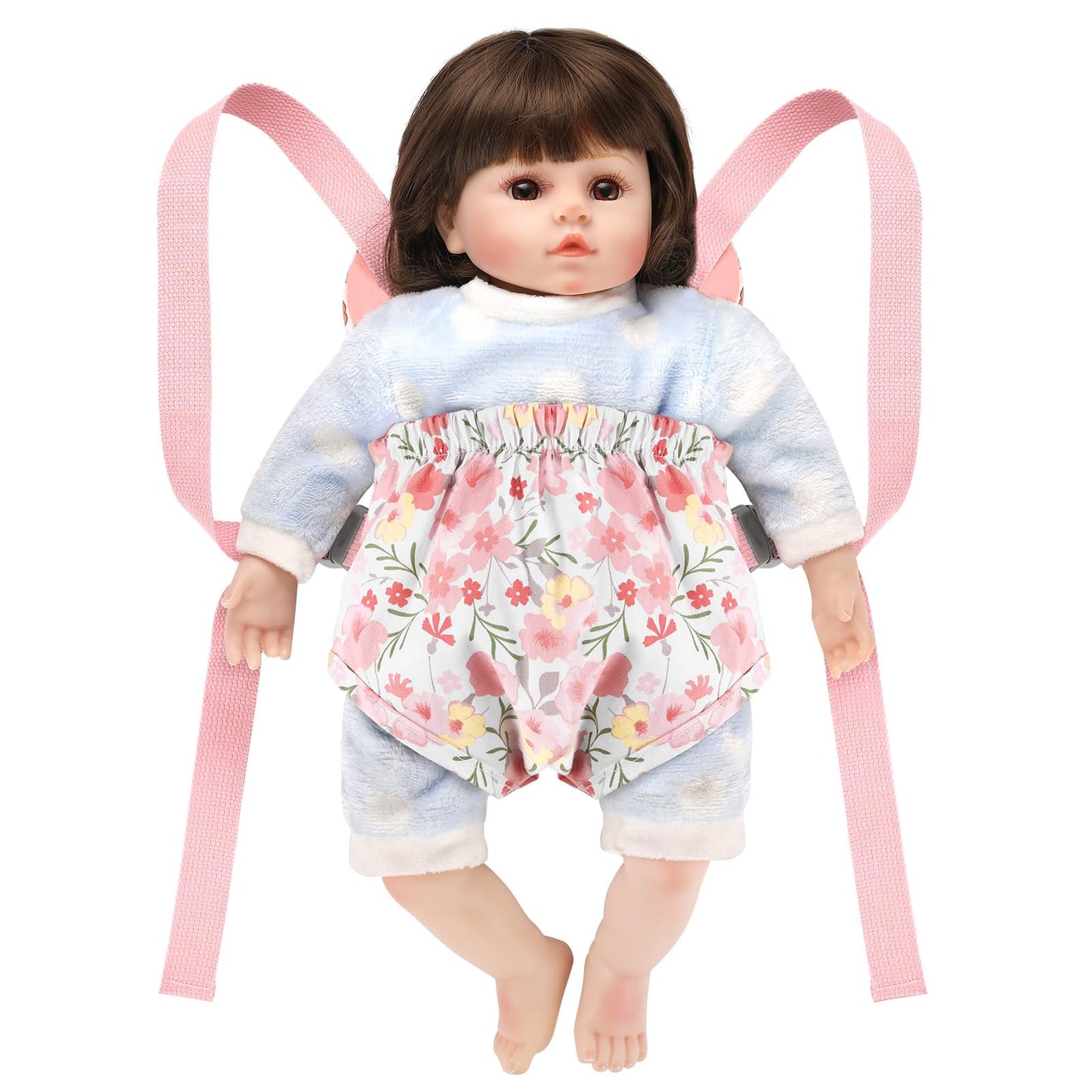 GAGAKU Baby Doll Carrier – Pink Rose of Sharon, Adjustable & Safe Doll Carrier