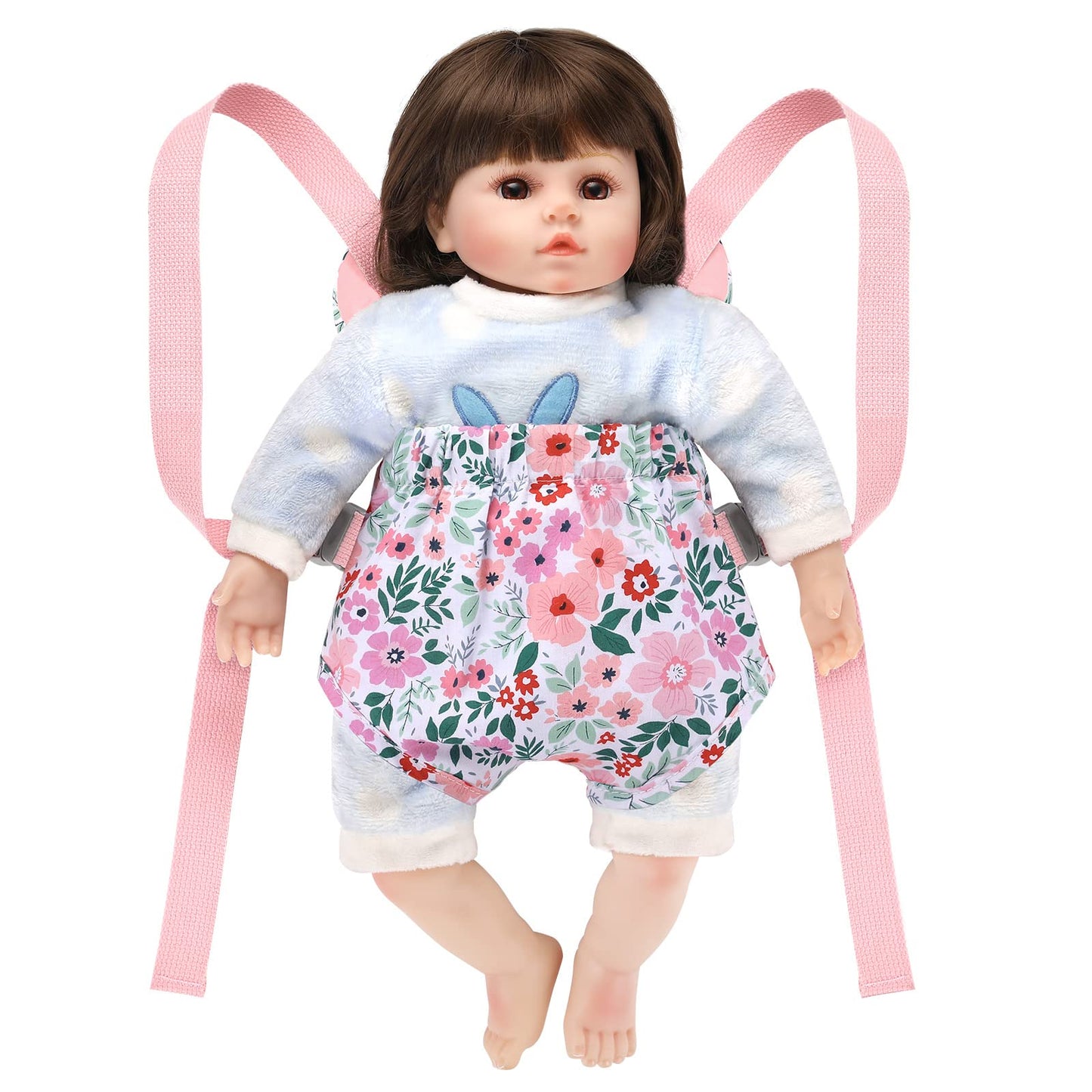 GAGAKU Baby Doll Carrier Pink Leaf Pattern – 3-Way Wear