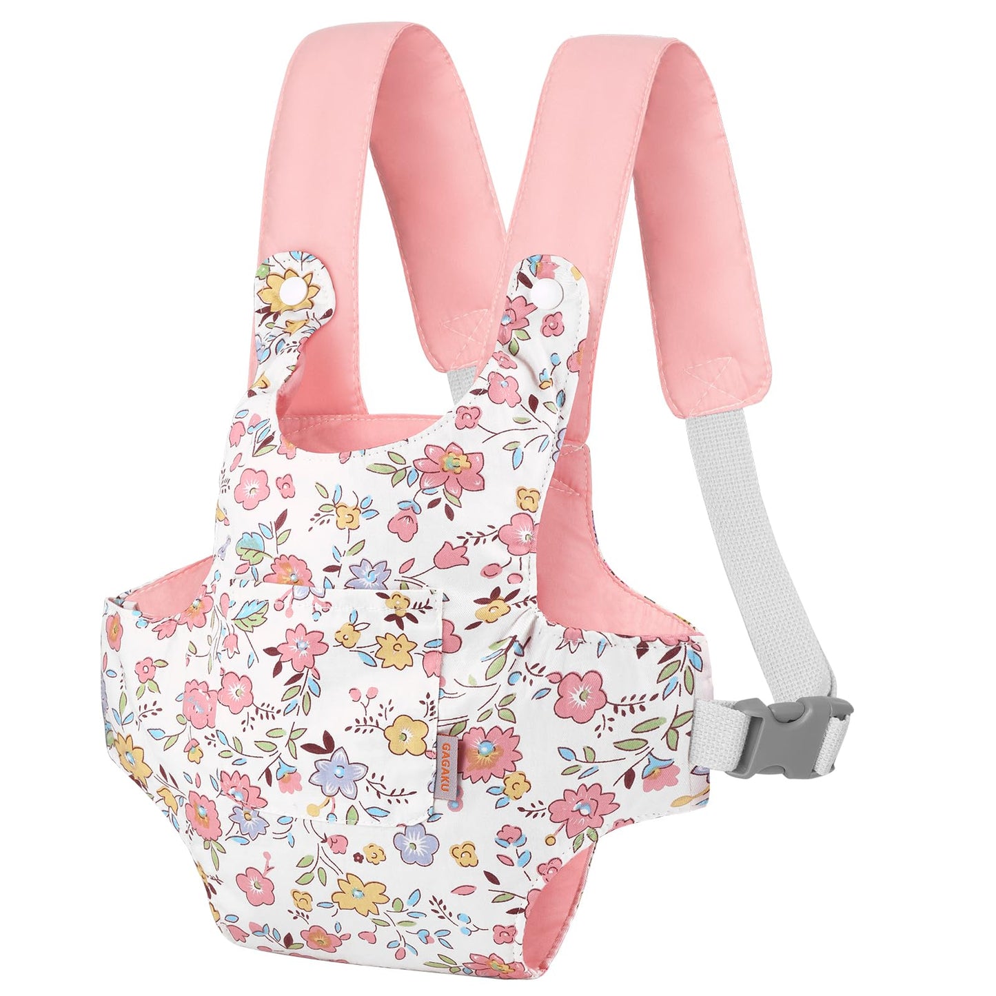GAGAKU Baby Doll Carrier – 3-Way Doll Carrier with Adjustable Straps (Pink Peach Blossom)