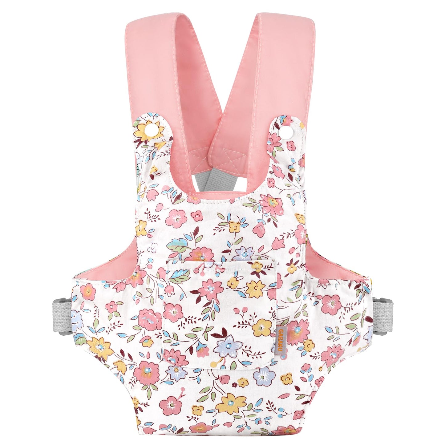 GAGAKU Baby Doll Carrier – 3-Way Doll Carrier with Adjustable Straps (Pink Peach Blossom)