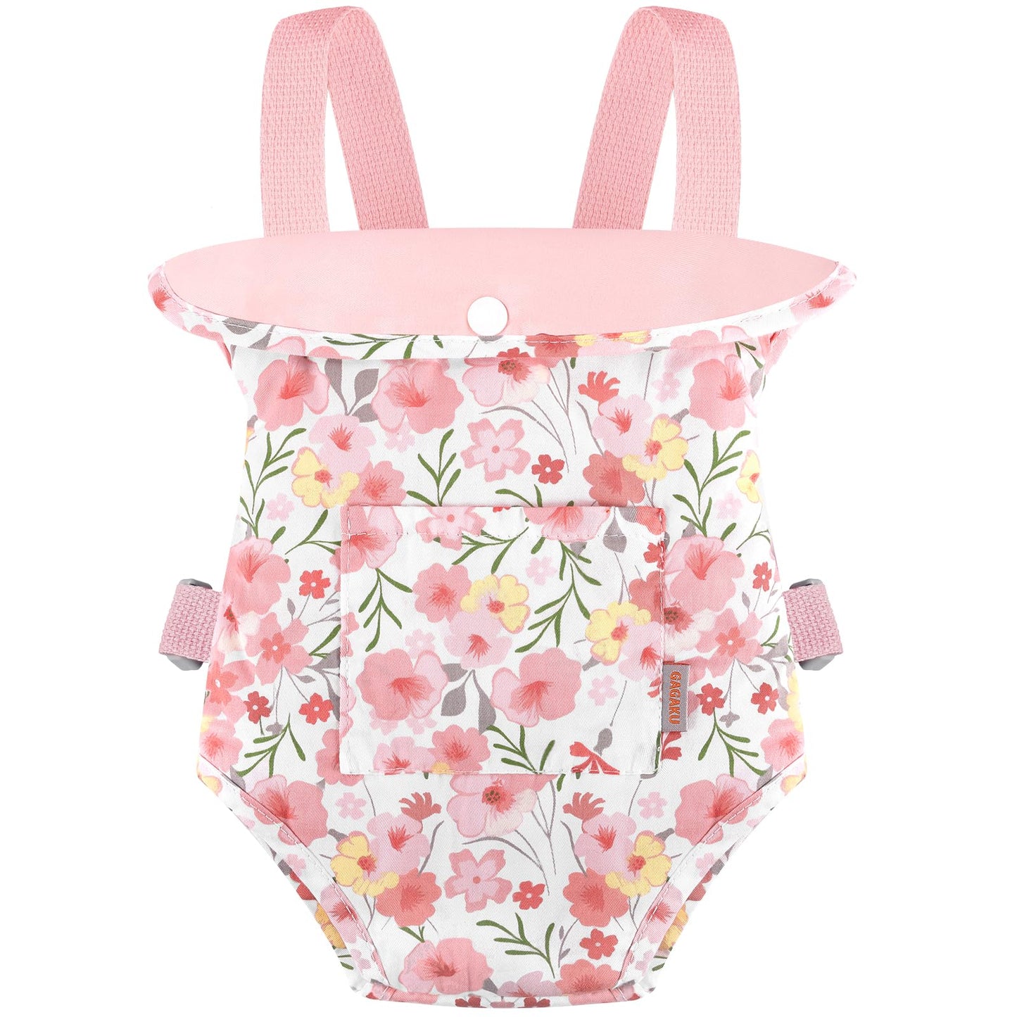 GAGAKU Baby Doll Carrier – Pink Rose of Sharon, Adjustable & Safe Doll Carrier