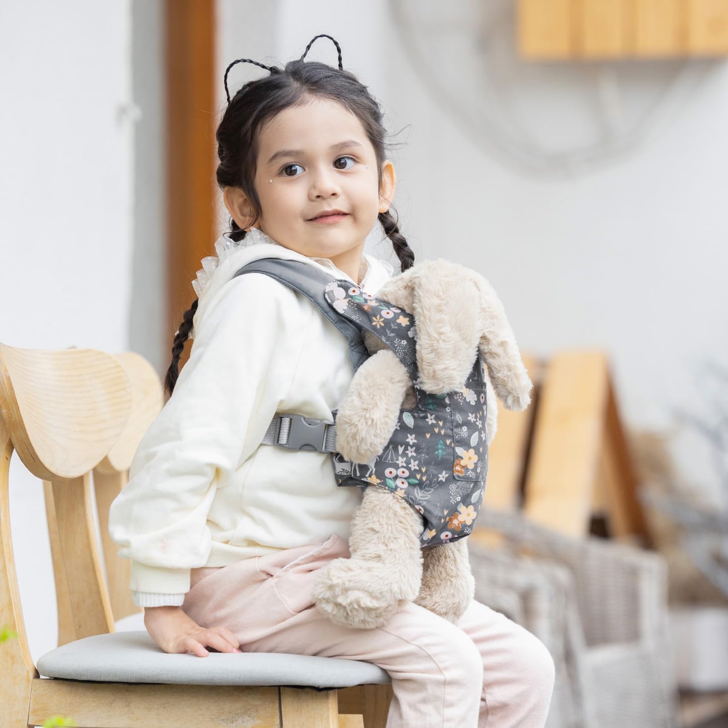 GAGAKU Toy Baby Carrier for Dolls – Gray Deer, Adjustable Straps