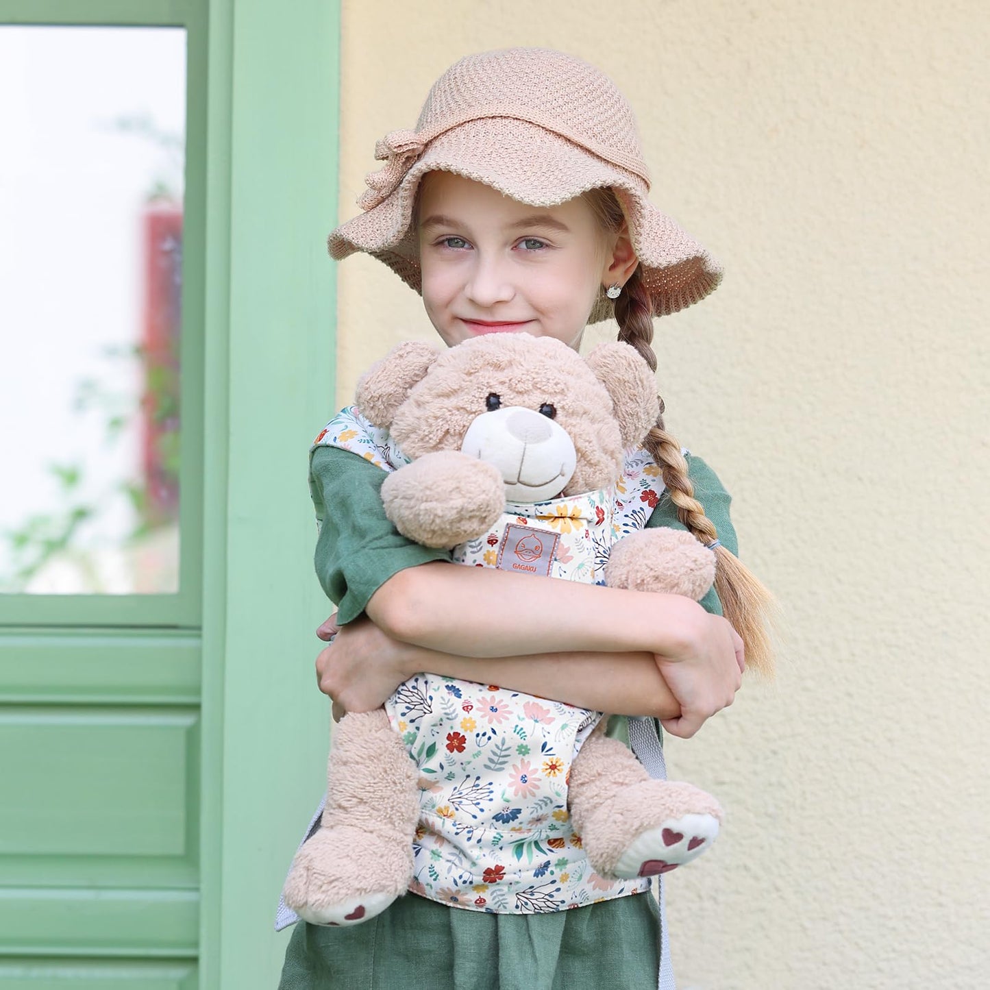 GAGAKU Baby Doll Carrier for Girls, Toddlers & Kids | Adjustable Straps | Green Pinecones