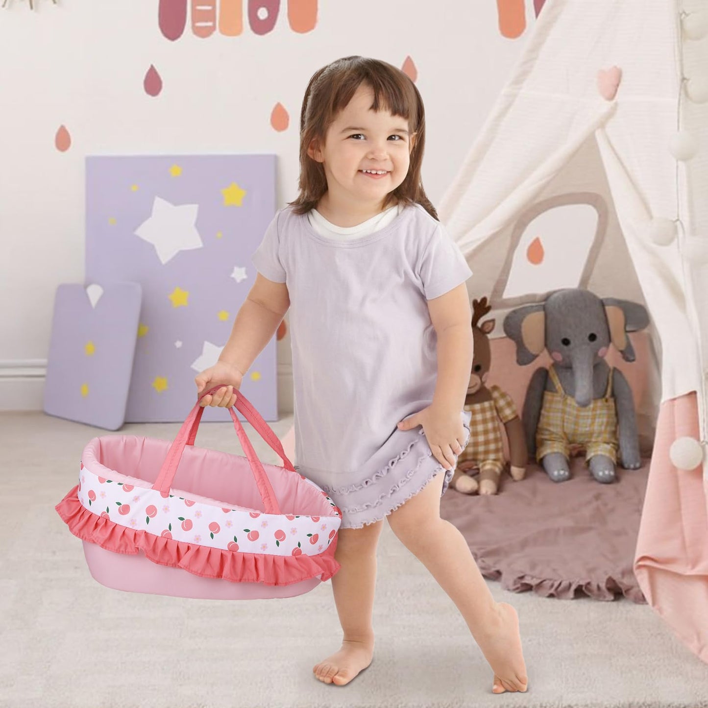 GAGAKU Baby Doll Bassinet Carrier – 12-Inch Doll Accessories Set