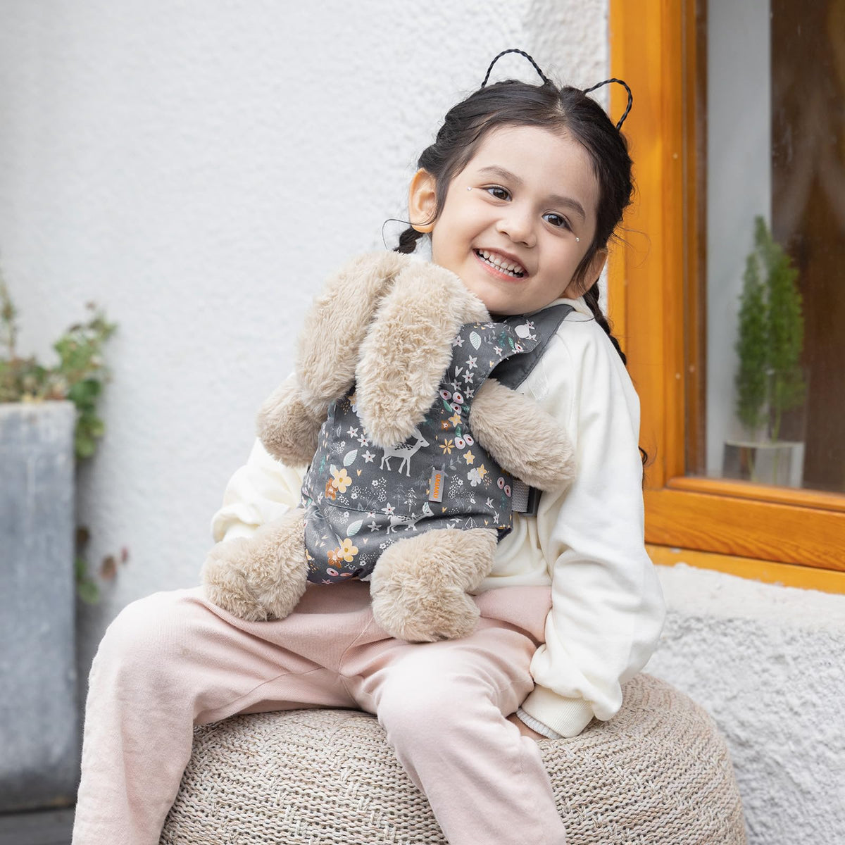 GAGAKU Toy Baby Carrier for Dolls – Gray Deer, Adjustable Straps