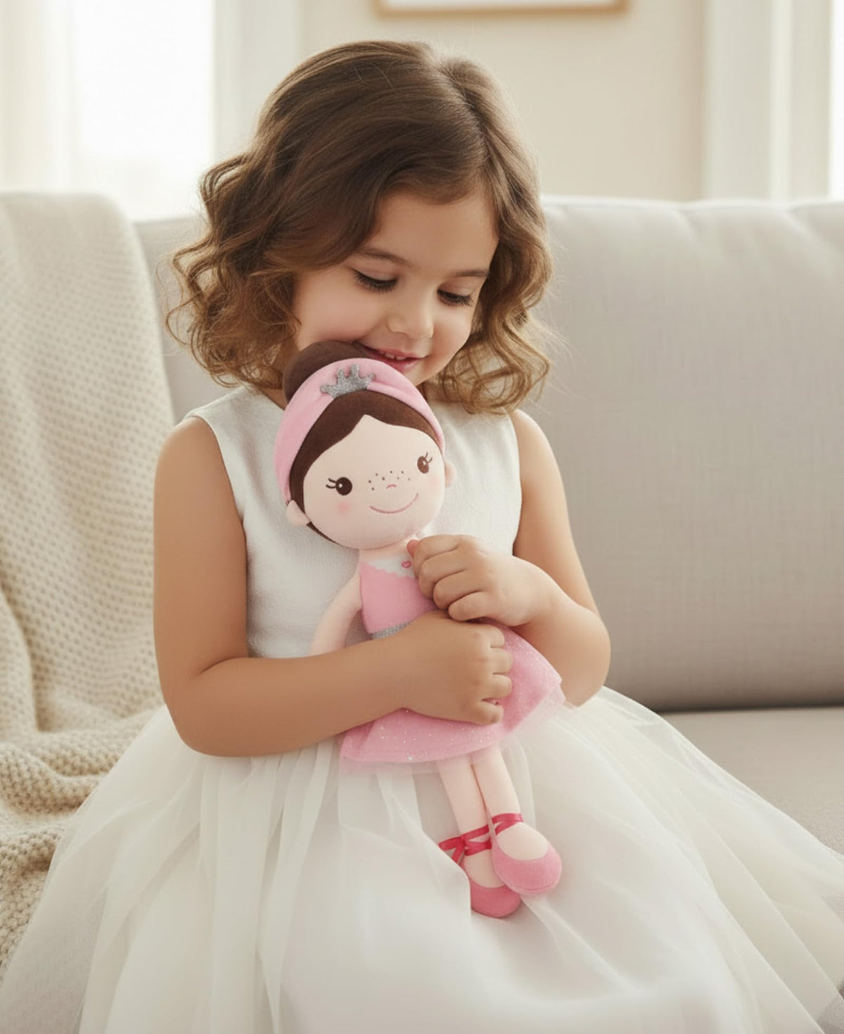 GAGAKU Soft 16-Inch Ballet Girl Baby Doll – My First Rag Doll for 1+ Year Old Girls, Machine Washable Plush Toy