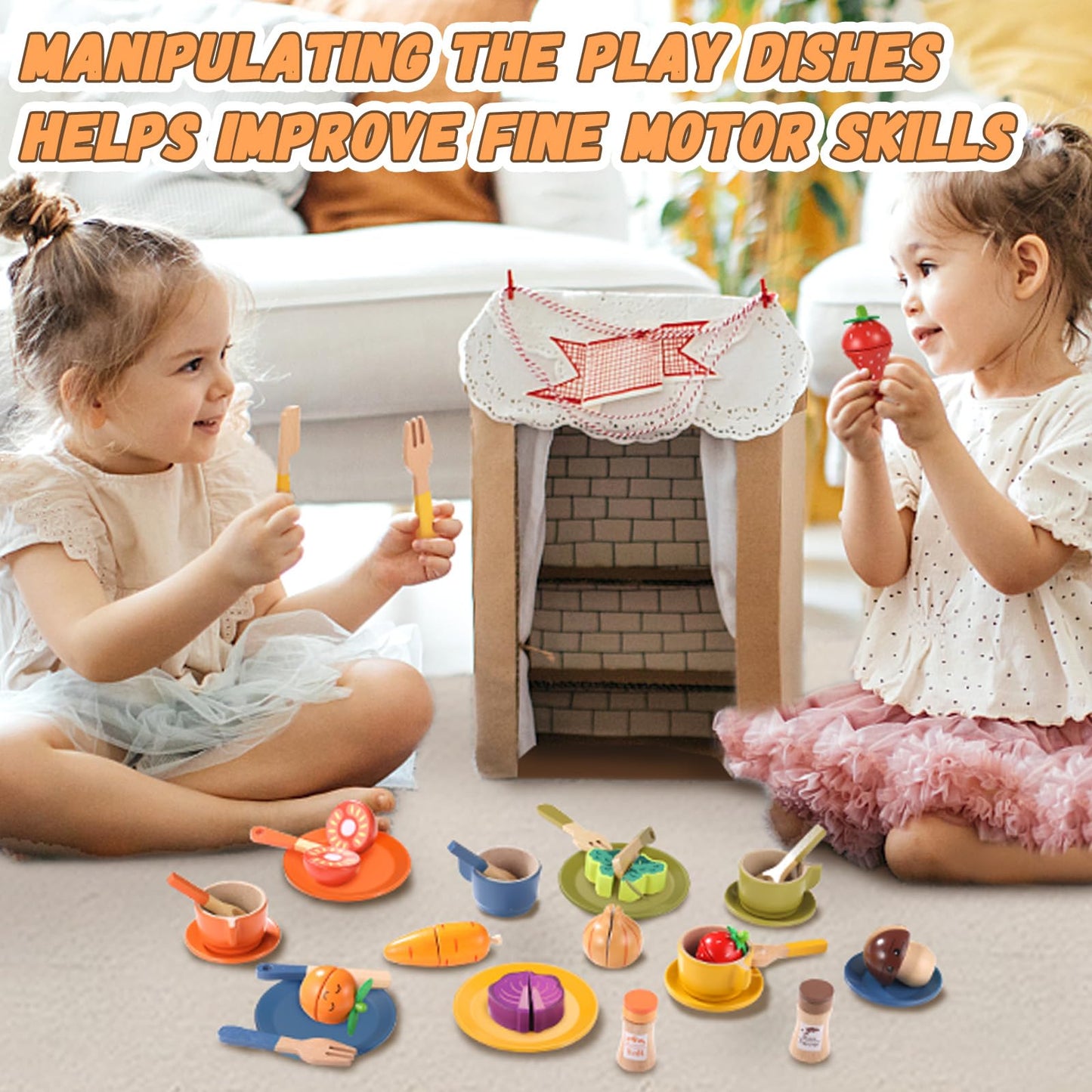 GAGAKU Wooden Play Food Sets for Kids – Montessori Kitchen Toys