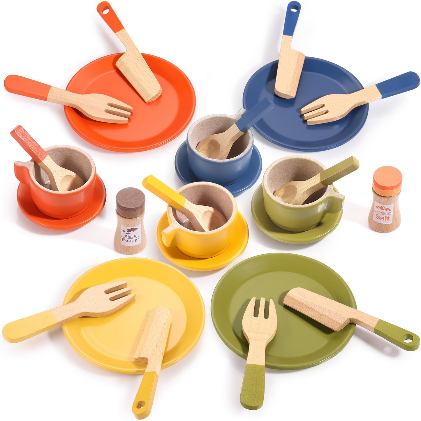 GAGAKU Wooden Play Food Sets for Kids – Montessori Kitchen Toys