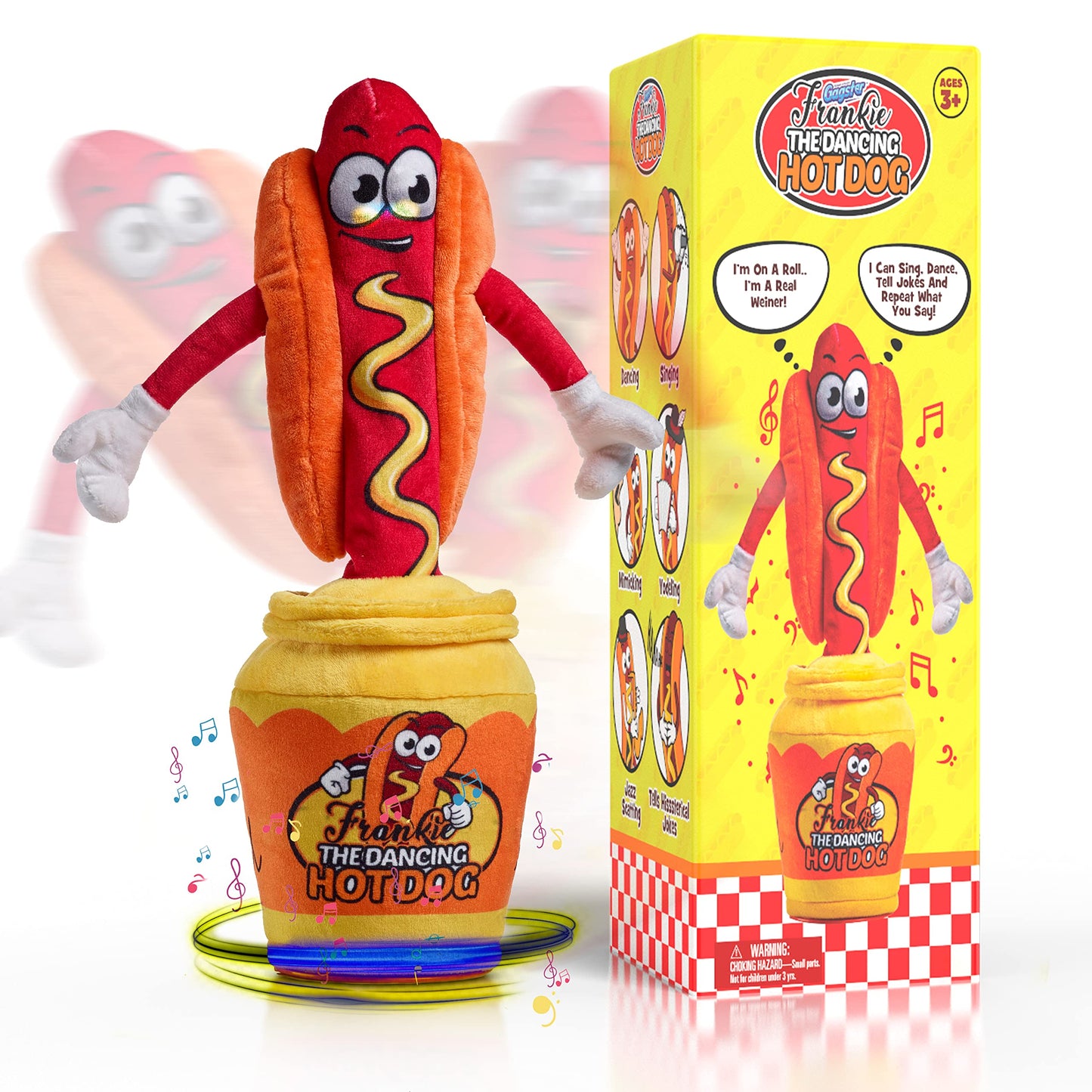 Gagster Dancing Hot Dog – Sings, Yodels, Tells Jokes | Funny Talking Decor Toy