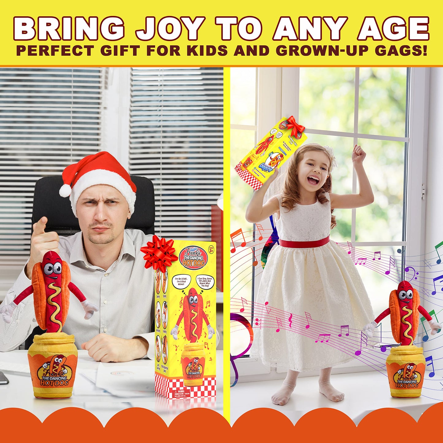 Gagster Dancing Hot Dog – Sings, Yodels, Tells Jokes | Funny Talking Decor Toy