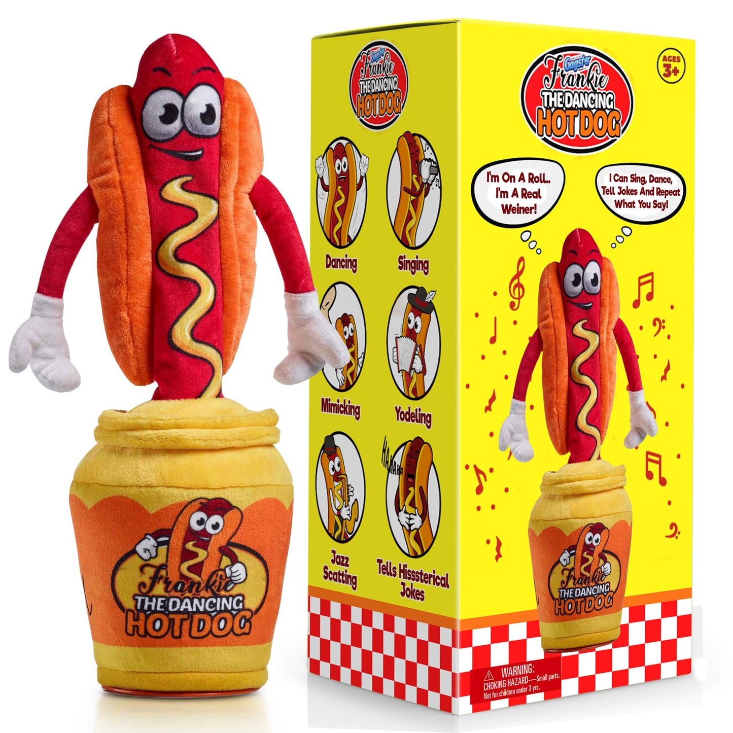 Gagster Dancing Hot Dog – Sings, Yodels, Tells Jokes | Funny Talking Decor Toy