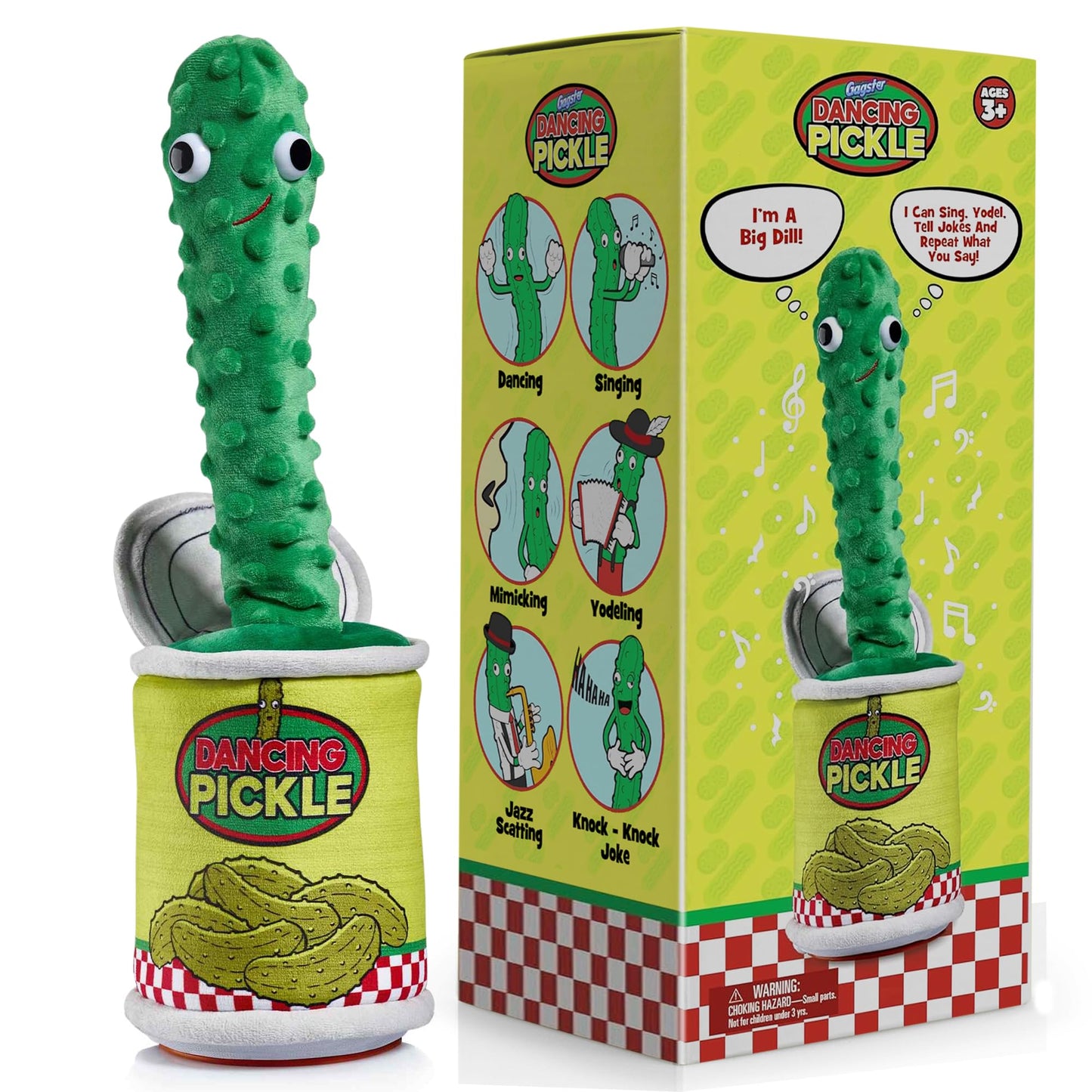 Gagster Dancing Pickle – Sings, Repeats What You Say & Tells Jokes | Hilarious Electronic Yodeling Pickle