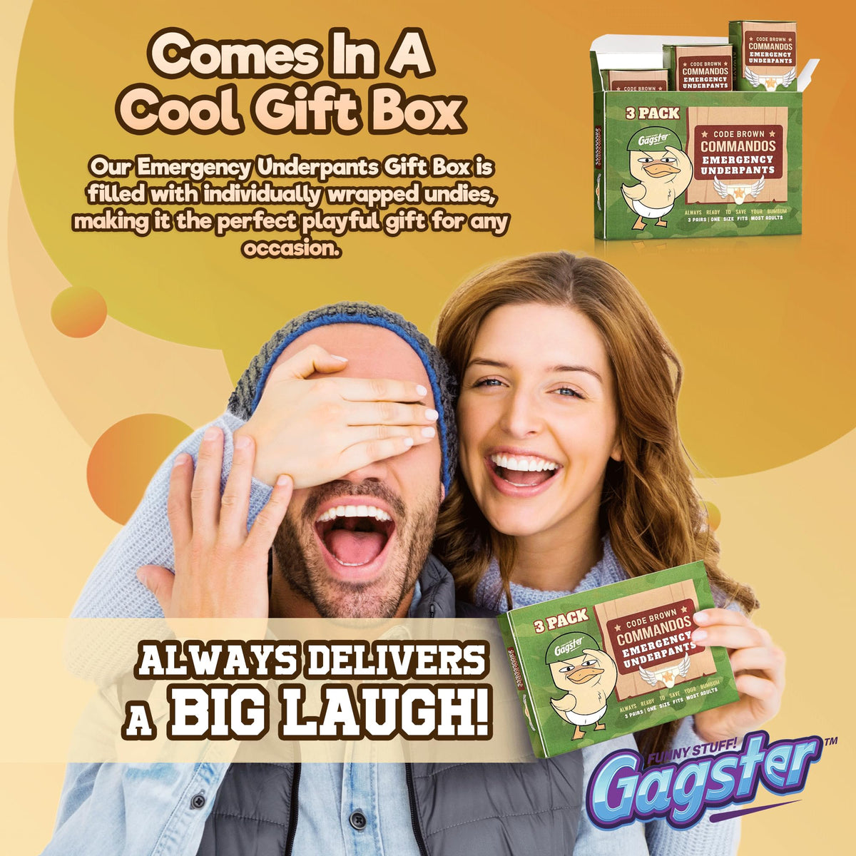 Gagster Emergency Underpants in a Can – 3 Pairs, Instant Disposable Gag Gift