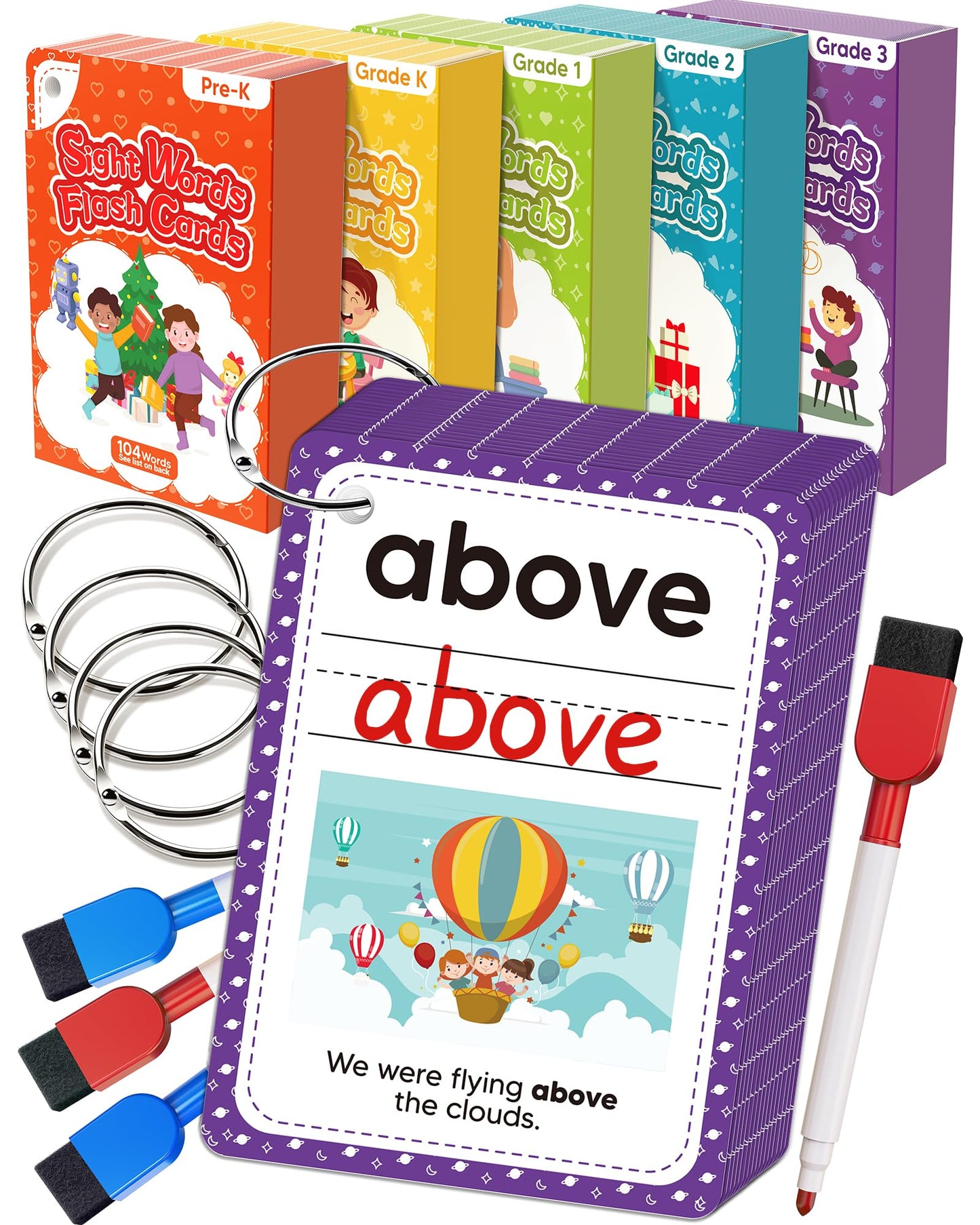 Gagule 520 Sight Words Flash Cards — Dolch & Fry Word Learning for Preschool to 3rd Grade