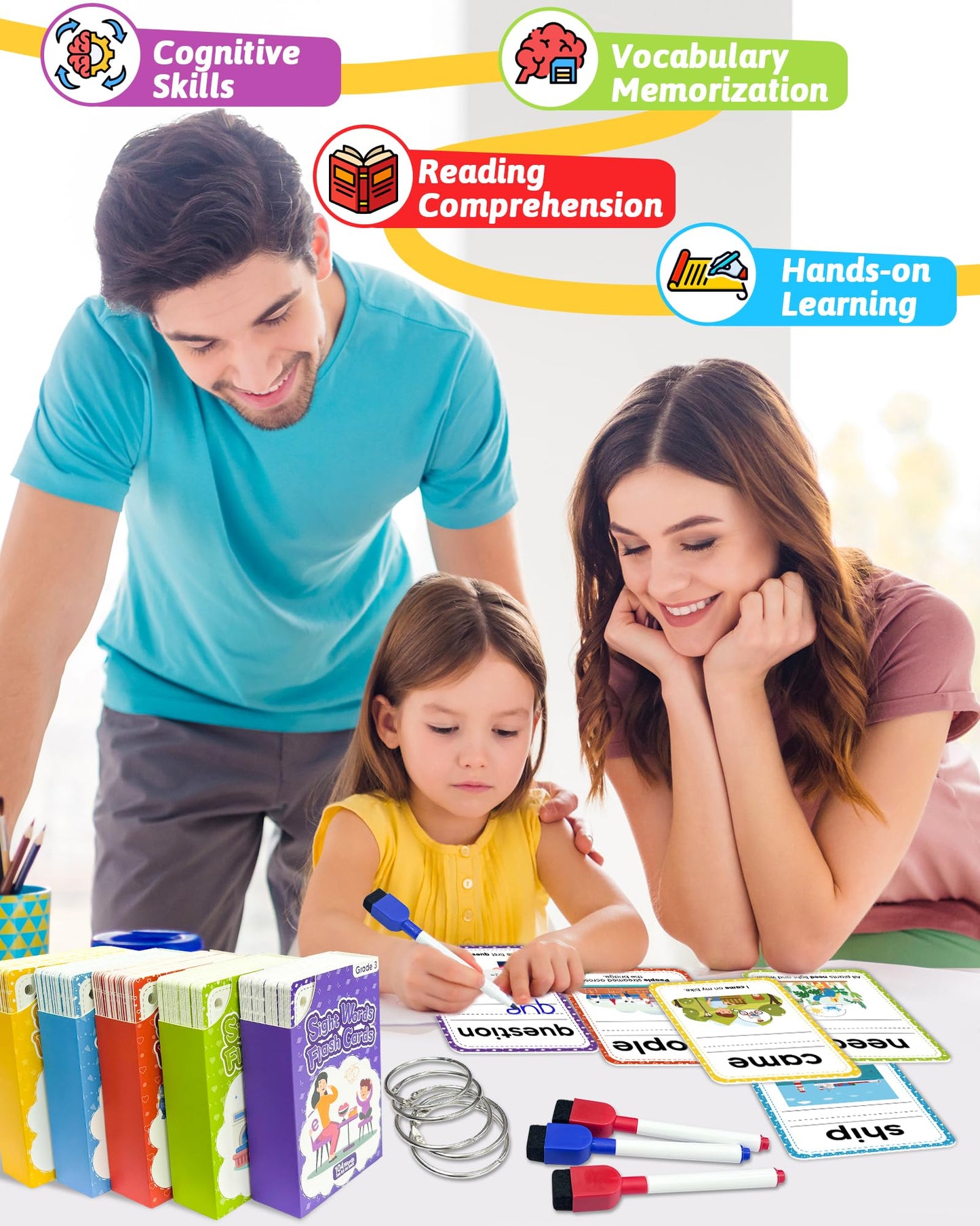 Gagule 520 Sight Words Flash Cards — Dolch & Fry Word Learning for Preschool to 3rd Grade