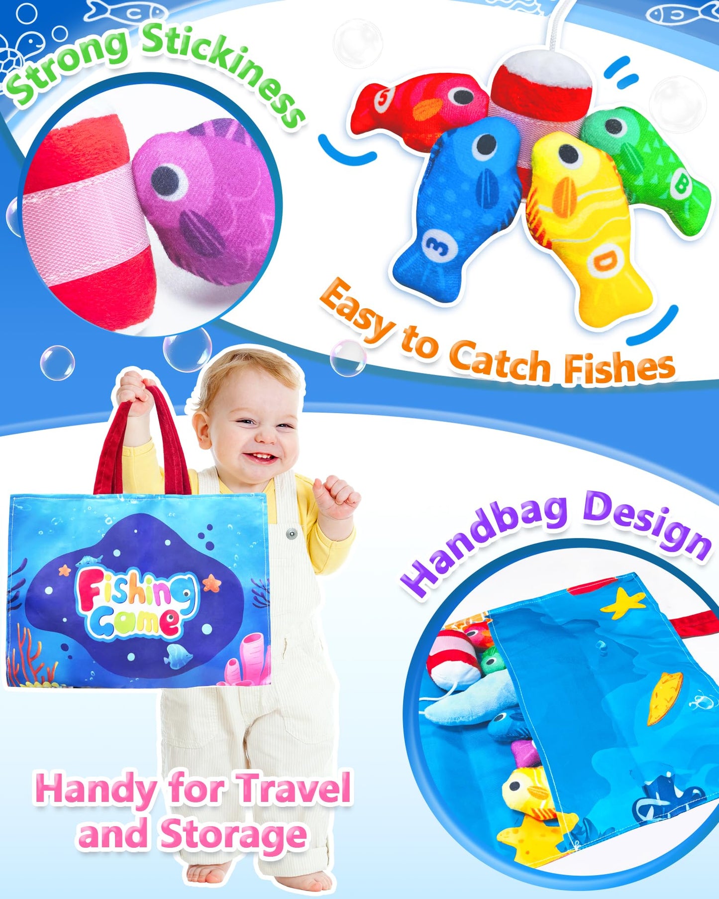 Gagule Montessori Fishing Toy Set for Toddlers 12-18 Months – 22-Piece Sensory Learning Kit