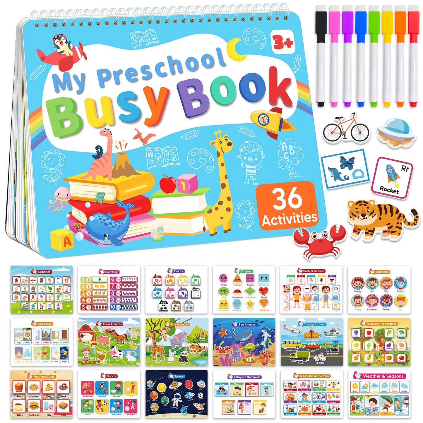 Gagule Toddler Busy Book – Montessori Learning Activities for 3–5 Year Olds