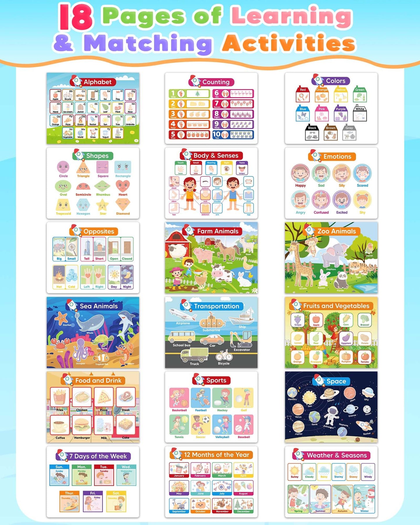 Gagule Toddler Busy Book – Montessori Learning Activities for 3–5 Year Olds