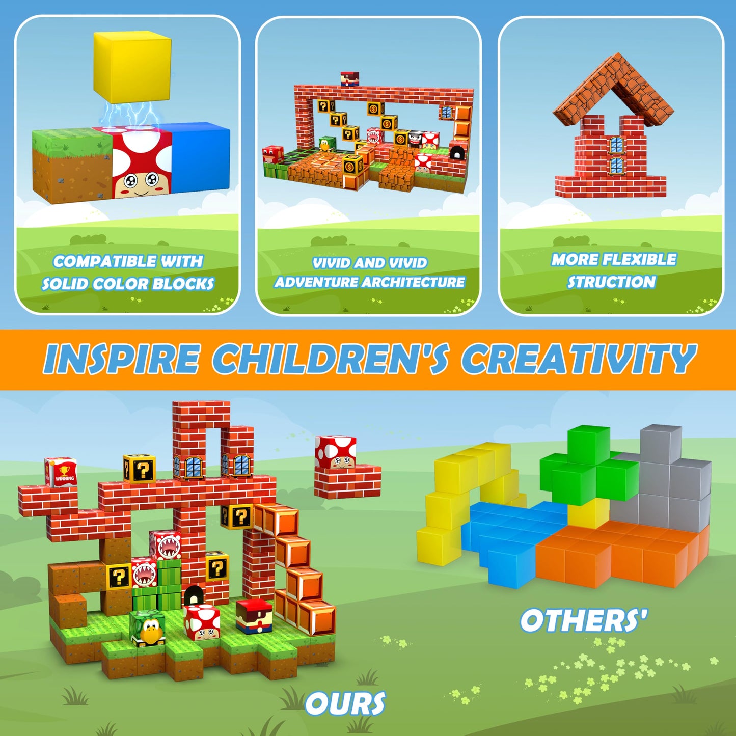 GaHoo Magnetic Blocks 200PCS – 3D STEM Tiles for Kids (Ages 3-10)