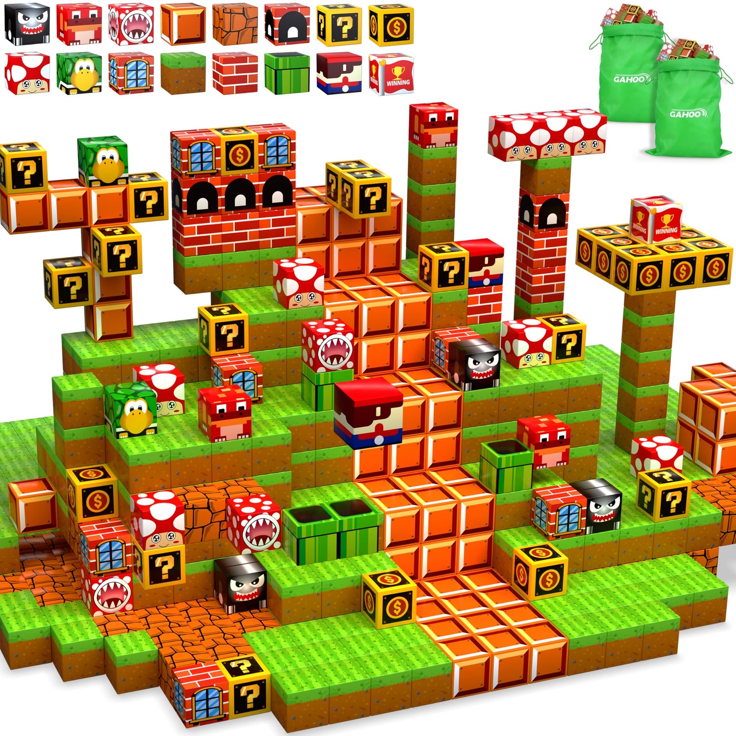 GaHoo Magnetic Blocks 200PCS – 3D STEM Tiles for Kids (Ages 3-10)