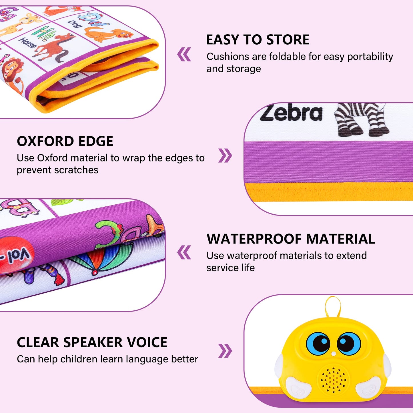 GaHoo Alphabet Wall Chart (Purple) – Talking ABC & Music Poster for Toddlers | Interactive Learning Toy