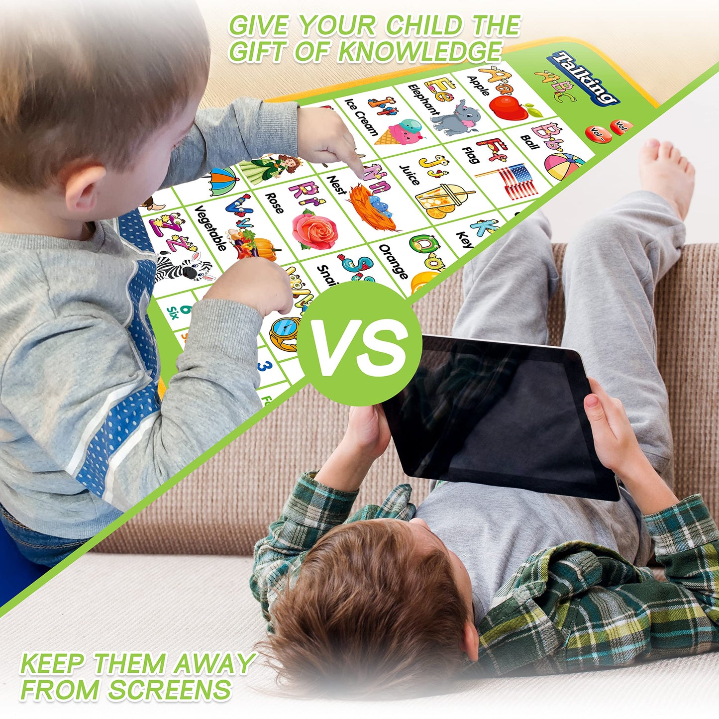 GaHoo Electronic Alphabet Wall Chart — Talking ABC & 123s for Toddlers