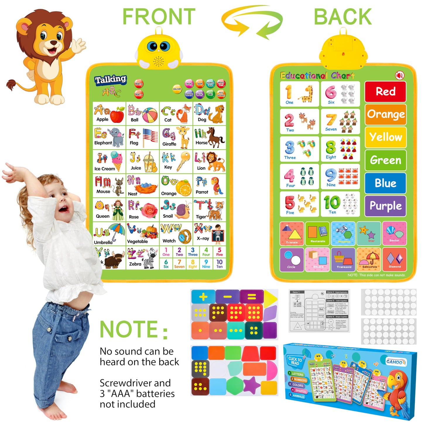 GaHoo Electronic Alphabet Wall Chart — Talking ABC & 123s for Toddlers
