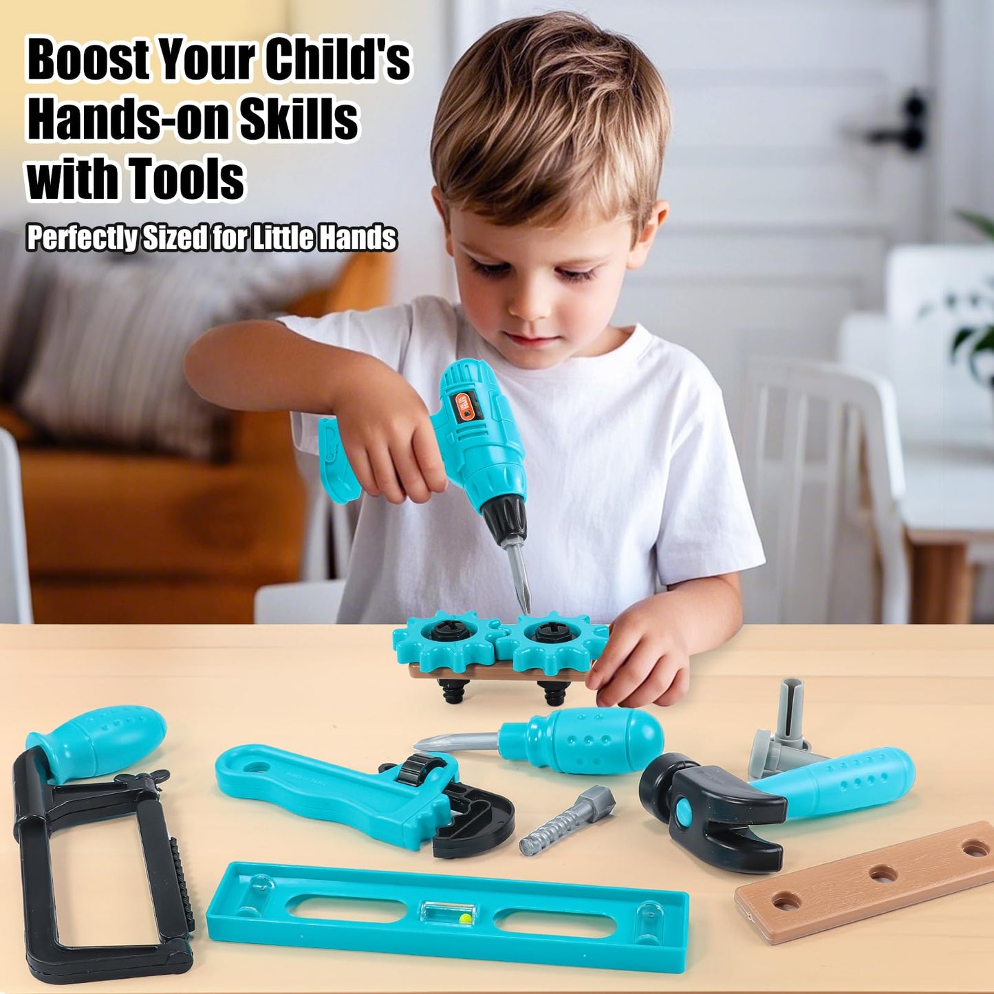 GAIETYDIY Kids Tool Set – Pretend Play Kit with Toolbox & Tools