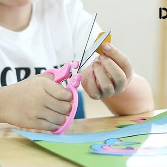 GAIFONGRE Pink Safety Blunt Tip Scissors for Girls, Ages 5-10